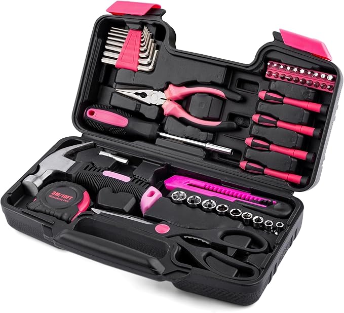 Kit de Herramientas Mini 49 Piezas Rosa, con Estuche Plástico miniatura 2
