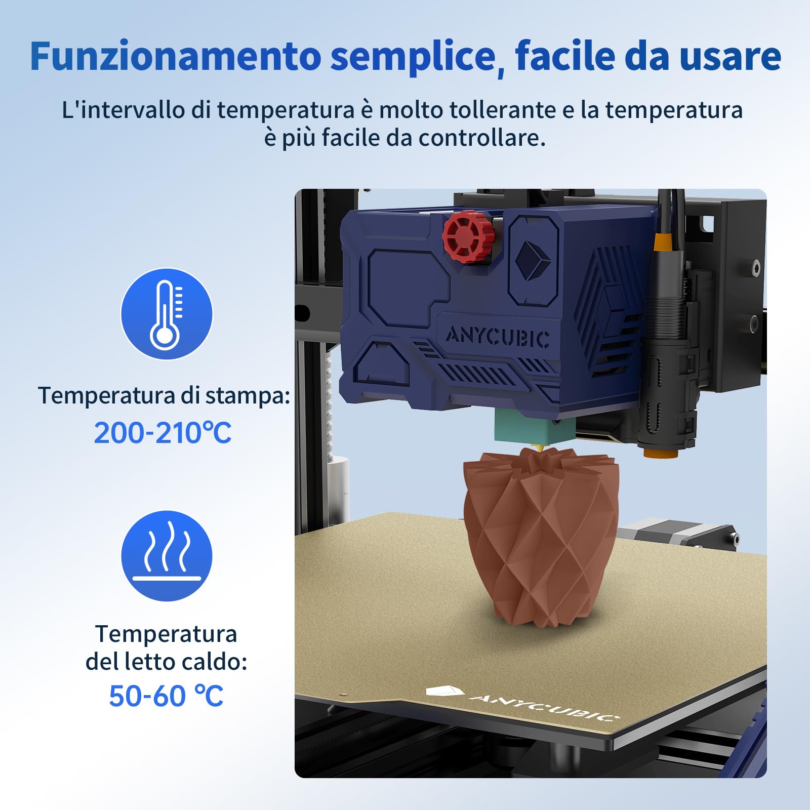 ANYCUBIC PLA Filamento per Stampante 3D, RFID Filamento PLA per Stampante 3D 1,75 mm Precisione Dimensionale +/- 0,02 mm(Bronzo,1KG)
