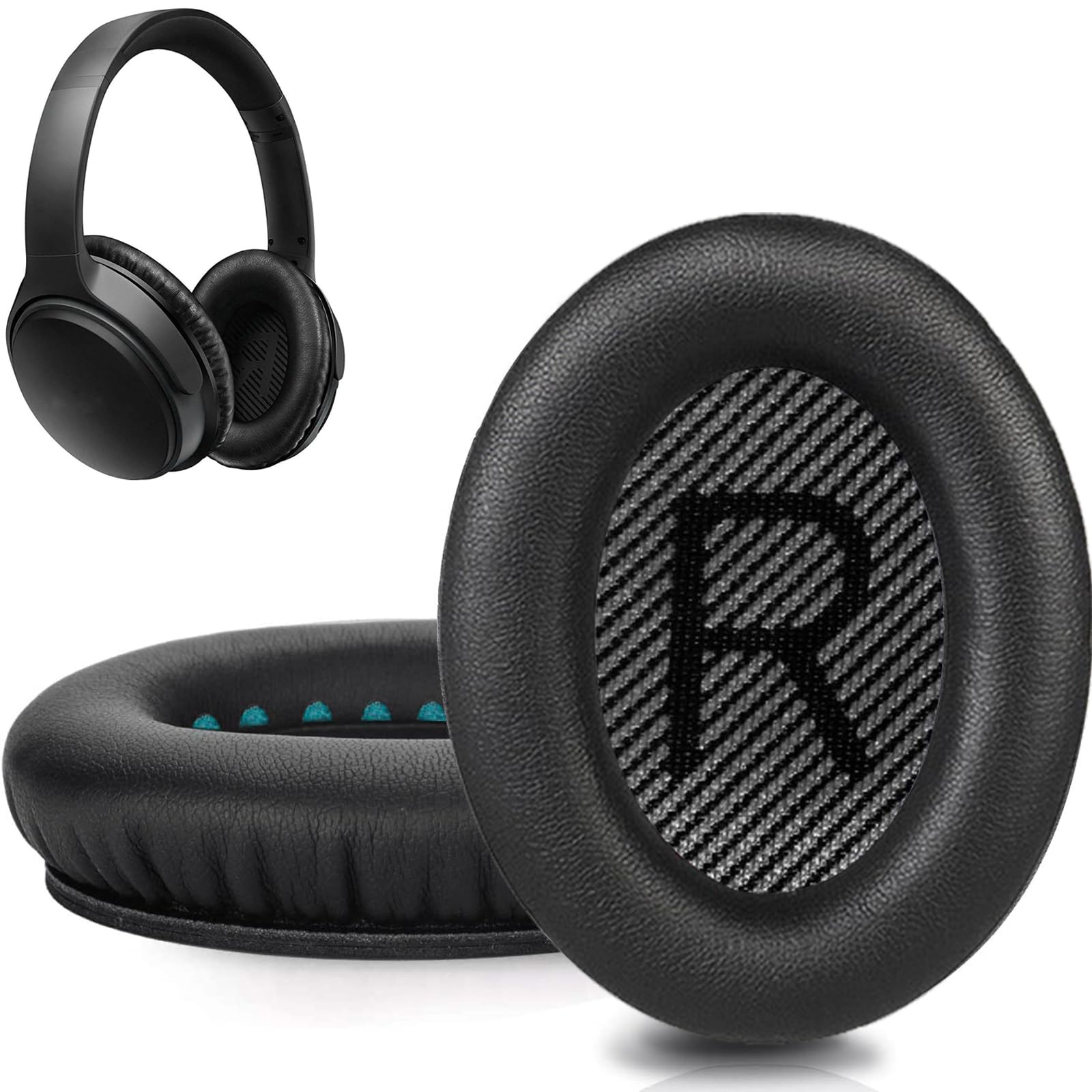 QC25 Ear Pads Cushions Replacement Compatible with Bose QC15 / QC25 / QC35 & 35 ii / QC2 / AE2 / AE2i / AE2W / Soundlink Headphones,Ear Muffs Memory