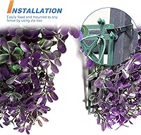 Vista 4 de TANG Paneles de pared de césped falso de maní, telón de fondo de 20 x 20 pulgadas, paneles de boj artificiales, decoración de pared verde, pared