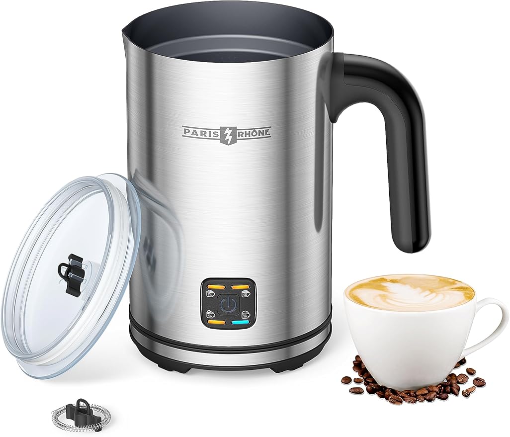 Amazon.com: PARIS RHÔNE Milk Frother - 4-in-1 Electric Milk Frother and ...