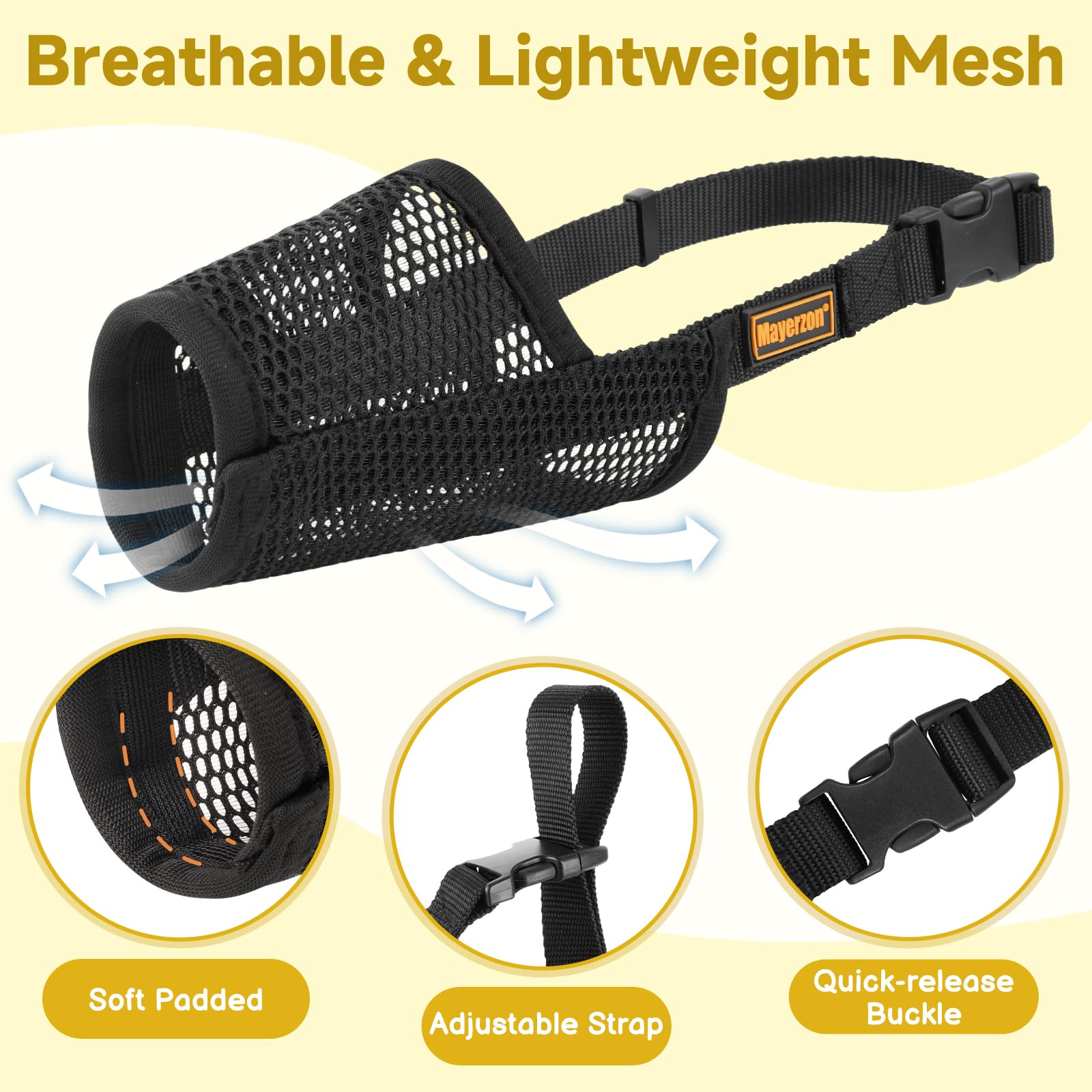 Mayerzon Greyhound – Muselière pour Chien Whippet – Muselière en Maille Souple pour éviter Les morsures excessives et Les mastications – Convient pour Le toilettage, la Promenade et Les visites chez