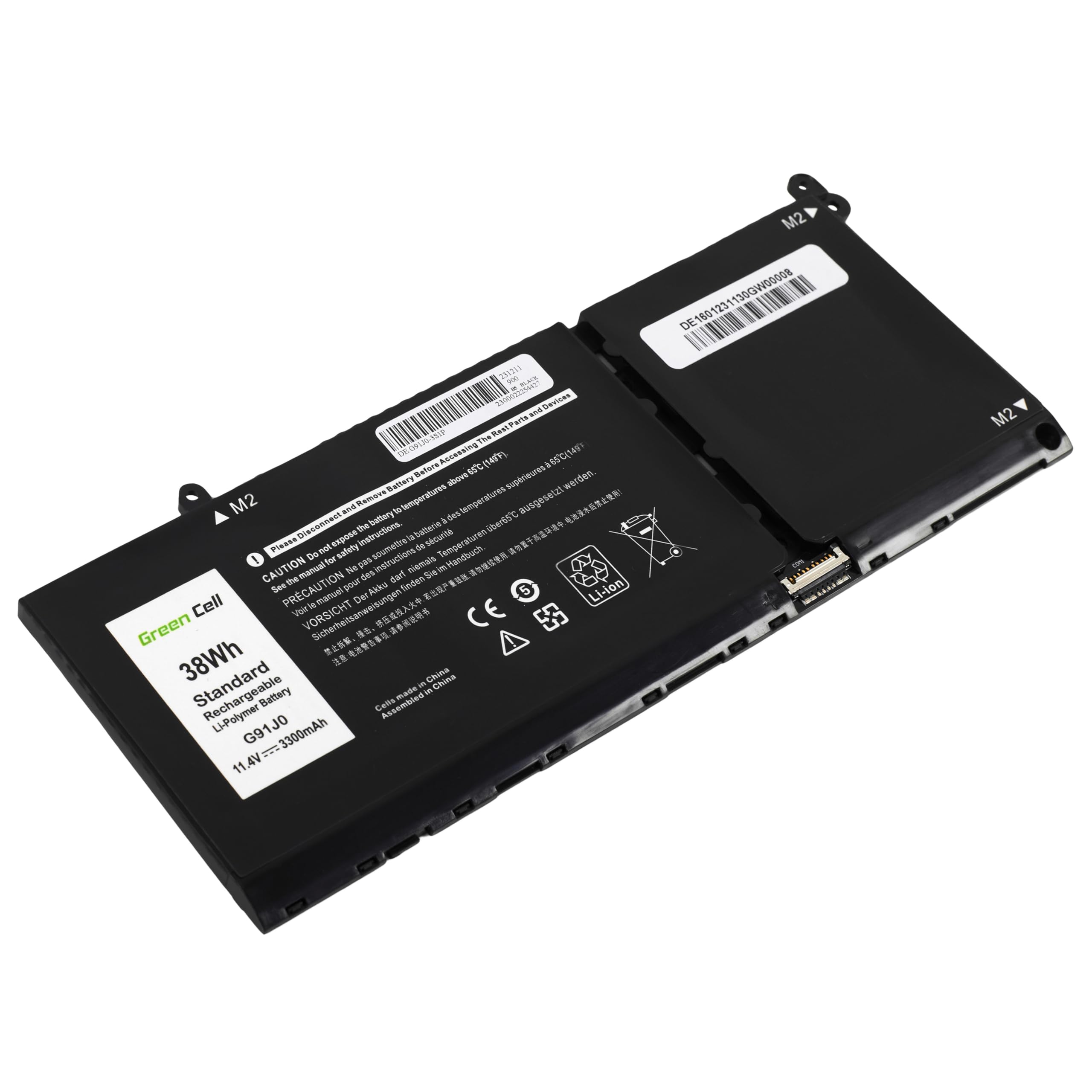 Green Cell G91J0 Batteria per Dell Latitude 3320 3330 3520 Inspiron 15 3511 3525 5510 Portatile (3300mAh 11.4V Nero)