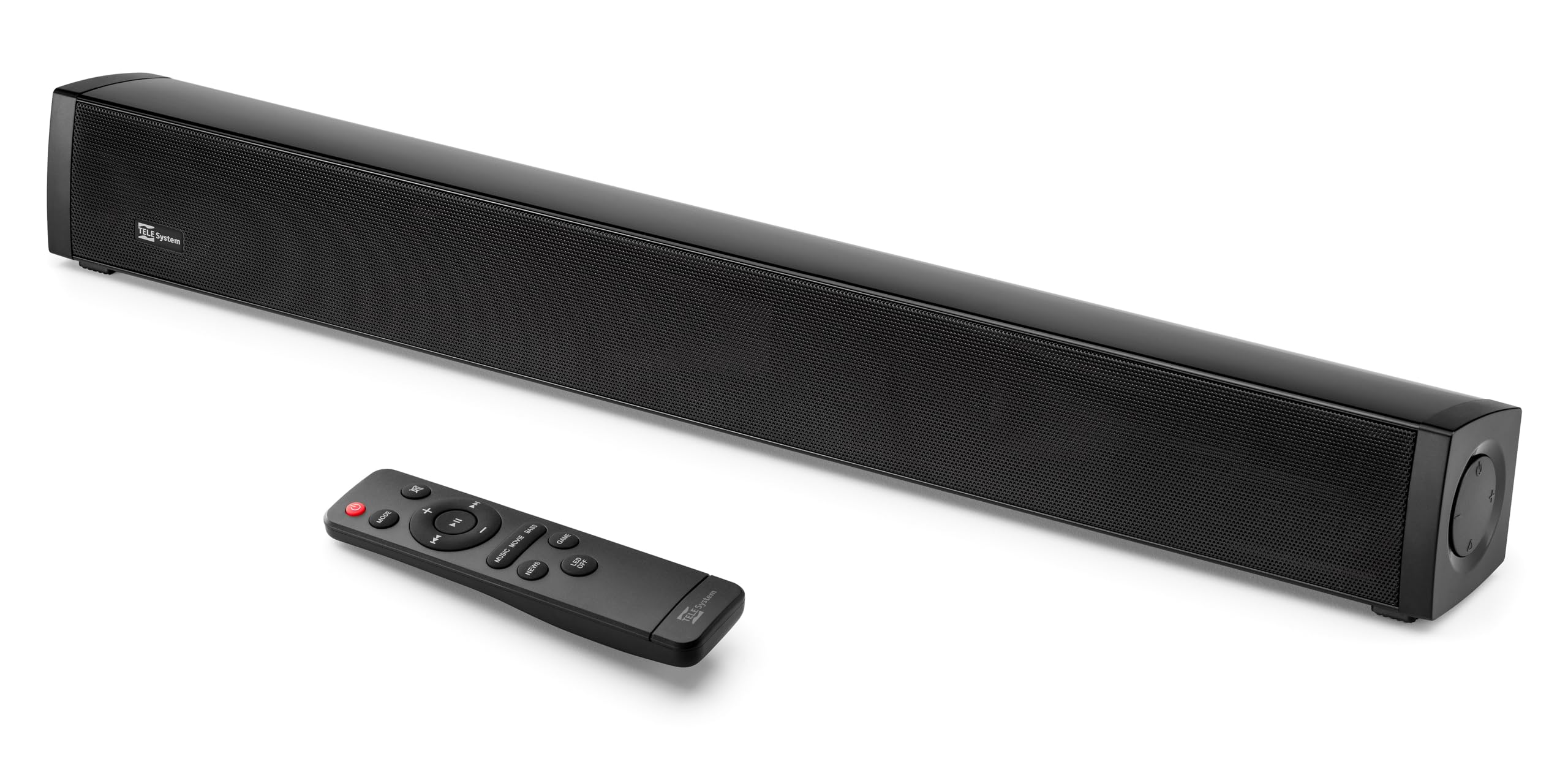 Soundbar TELE System TS5430W SONIC 30W Bluetooth 5.0, 12V con HDMI ARC, AUX, USB, para TV y caravana - Sonido potente,diseño compacto,cable de coche incluido, reproductor multimedia, mando a distancia