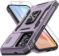 Vista 72 de DEERLAMN - Funda para Samsung Galaxy A15 5G con cubierta deslizante para la cámara + protector de pantalla (1 paquete), soporte giratorio con anillo