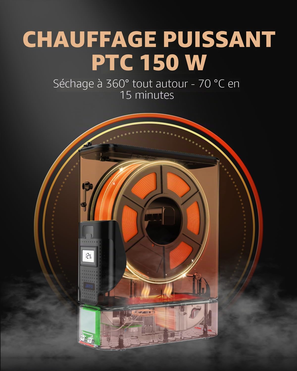 JAYO Sécheur Filament 150W PTC Boîte de Séchage Stockage 1.75/2.85mm