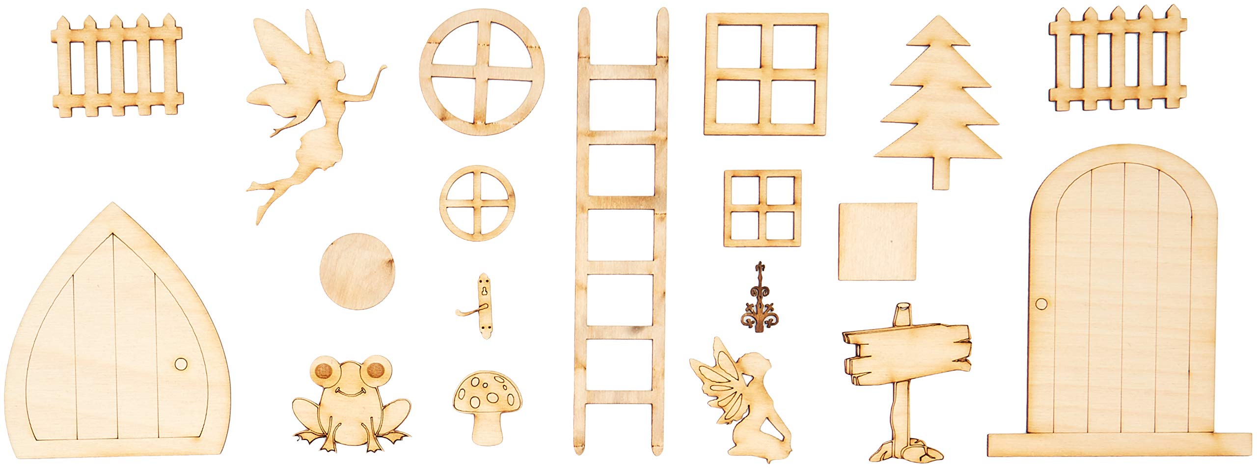 Derwent Laser Crafts Fairy Hobbit Elf Door Window Accessories 41 piece Mega Craft Pack
