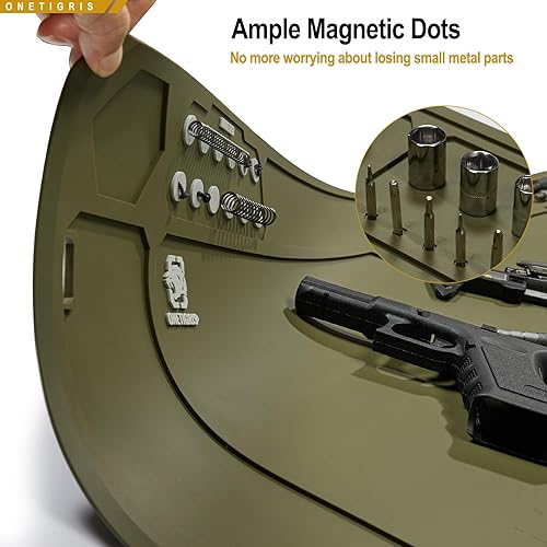 Miniatura 4 de ONETIGRIS Gun Clean Mat Magnectic for Table, Extra Large 48"x16" for AR 1911 Rifle Anti-Slip Rubberized Repair Mat for Gun Parts, Protects Work