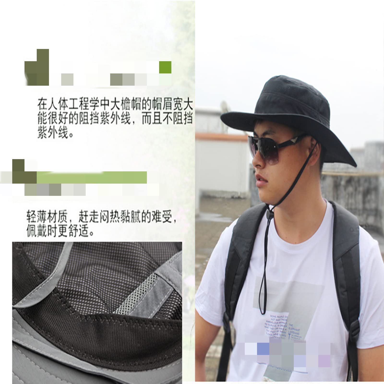 Sombrero de pescador de cabeza grande para hombre, sombrero de sol para mujer, sombrero de pescador de playa, gorra de algodón puro, sombreros de cubo de tamaño grande