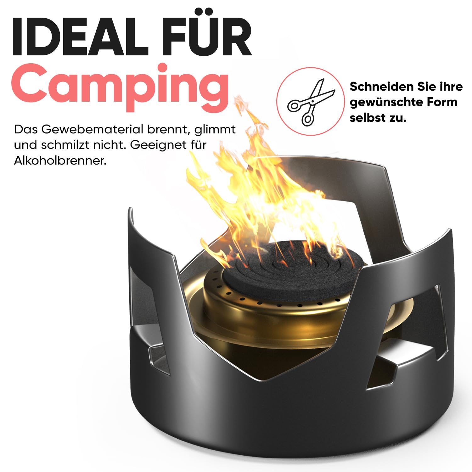 EVOCAMP Feuerfeste Unterlage 30x30 cm, 6 STK - Hitzebeständige Unterlage bis 982 °C - feuerfeste Matte, feuerfeste Unterlage für Kaffeemaschinen, Wasserkocher und andere Küchengeräte