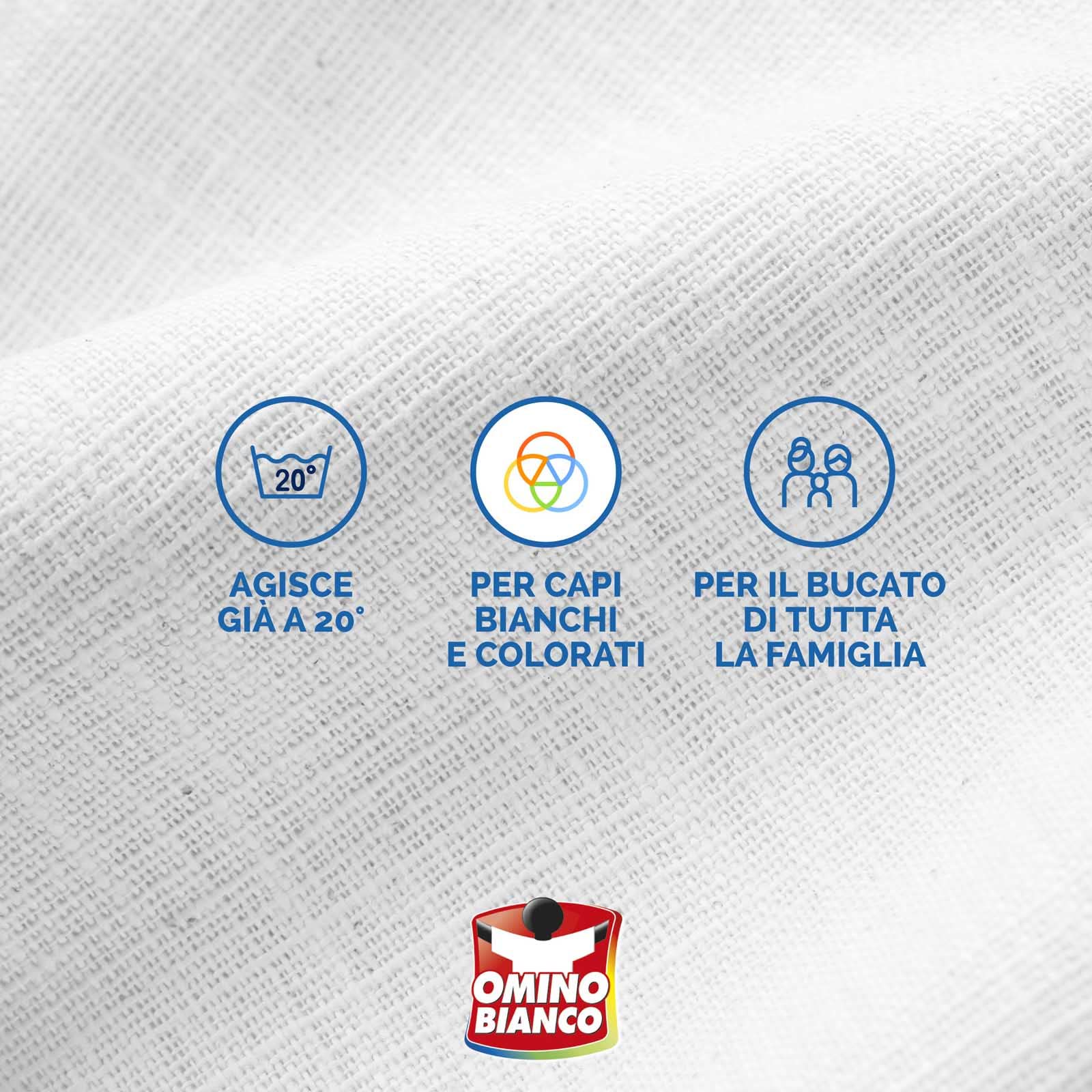 Omino Bianco - Additivo Totale Gel 5 Azioni in 1 per Bucato, Smacchiante e Igienizzante, 900 ml x 12 Pezzi
