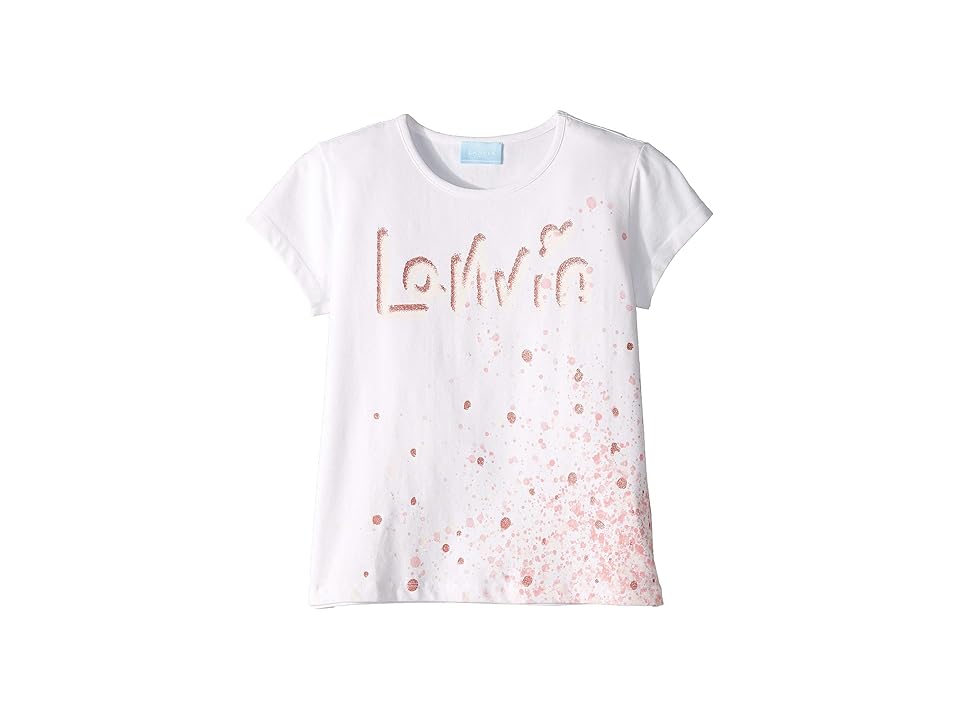 

Lanvin Kids Logo Tee (Big Kids) (White/Pink) Girl's Clothing