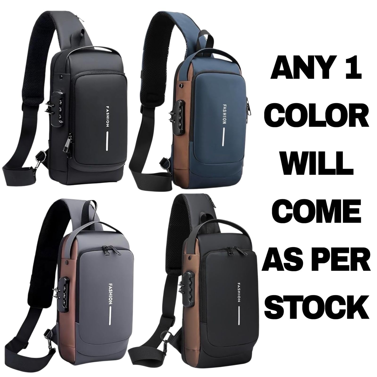 KAVANA Chest Bag for Men with USB Charging Port | Anti-Theft Crossbody Sling Bag for Men | Travel Shoulder USB Sling Bag | Sports Messenger Bag | Side Bag Casual Daily Use Bag Water Resistance 2