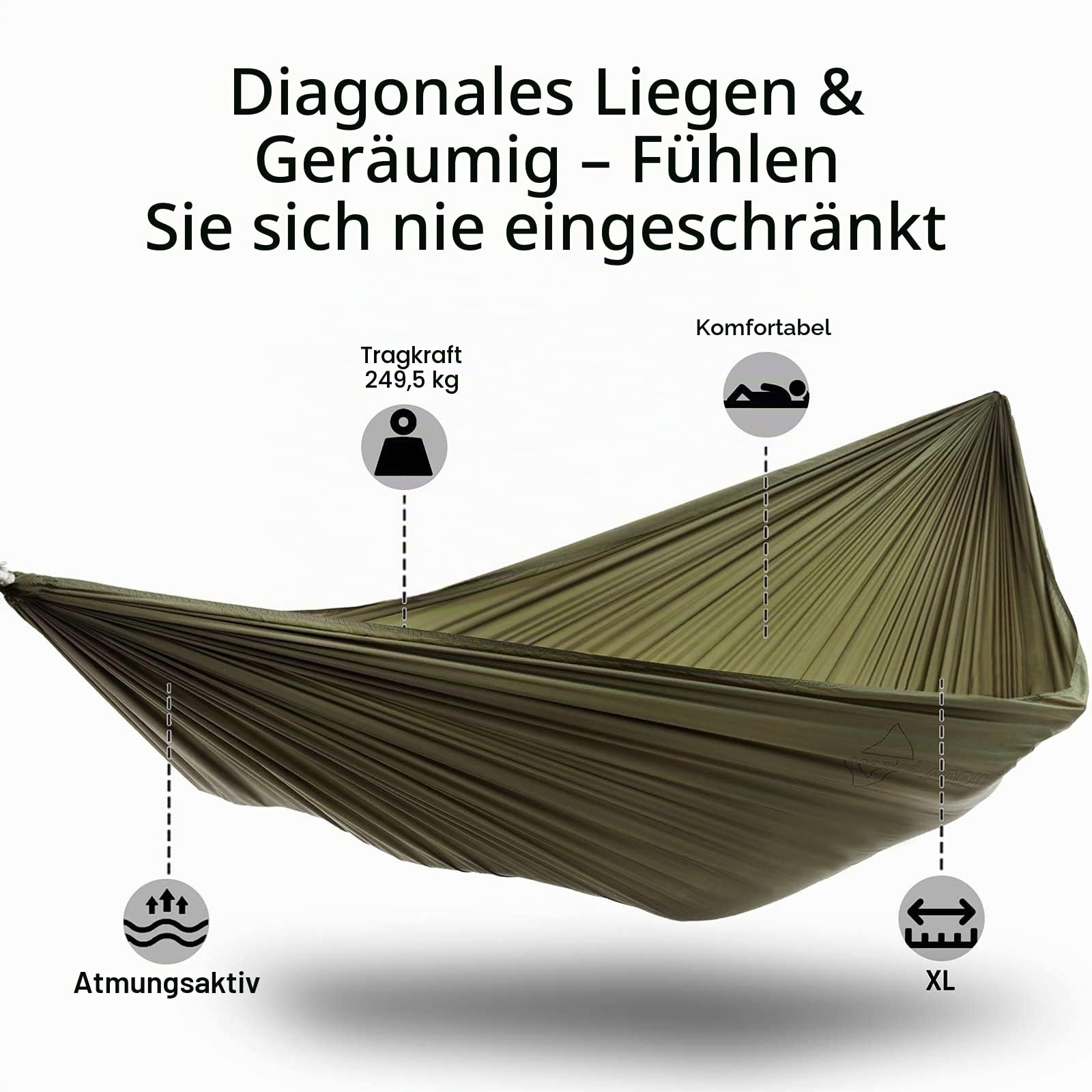onewind Ultraleichte Doppelhängematte mit Moskitonetz für Camping, Wandern, Rucksackreisen