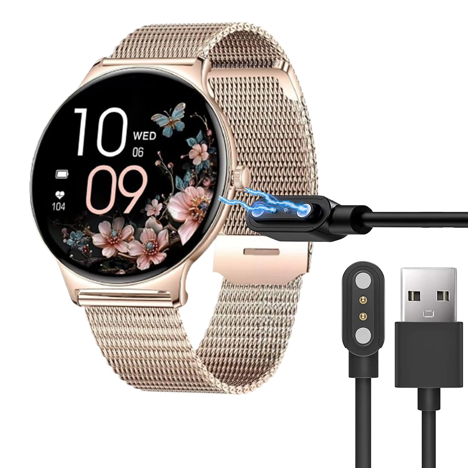 Compatible with LIGE FV12 Smart Watch Charger, Lamshaw Magnetic Replacement Charger Compatible with LIGE FV12 Smart Watch-1.43 Inches (Black)