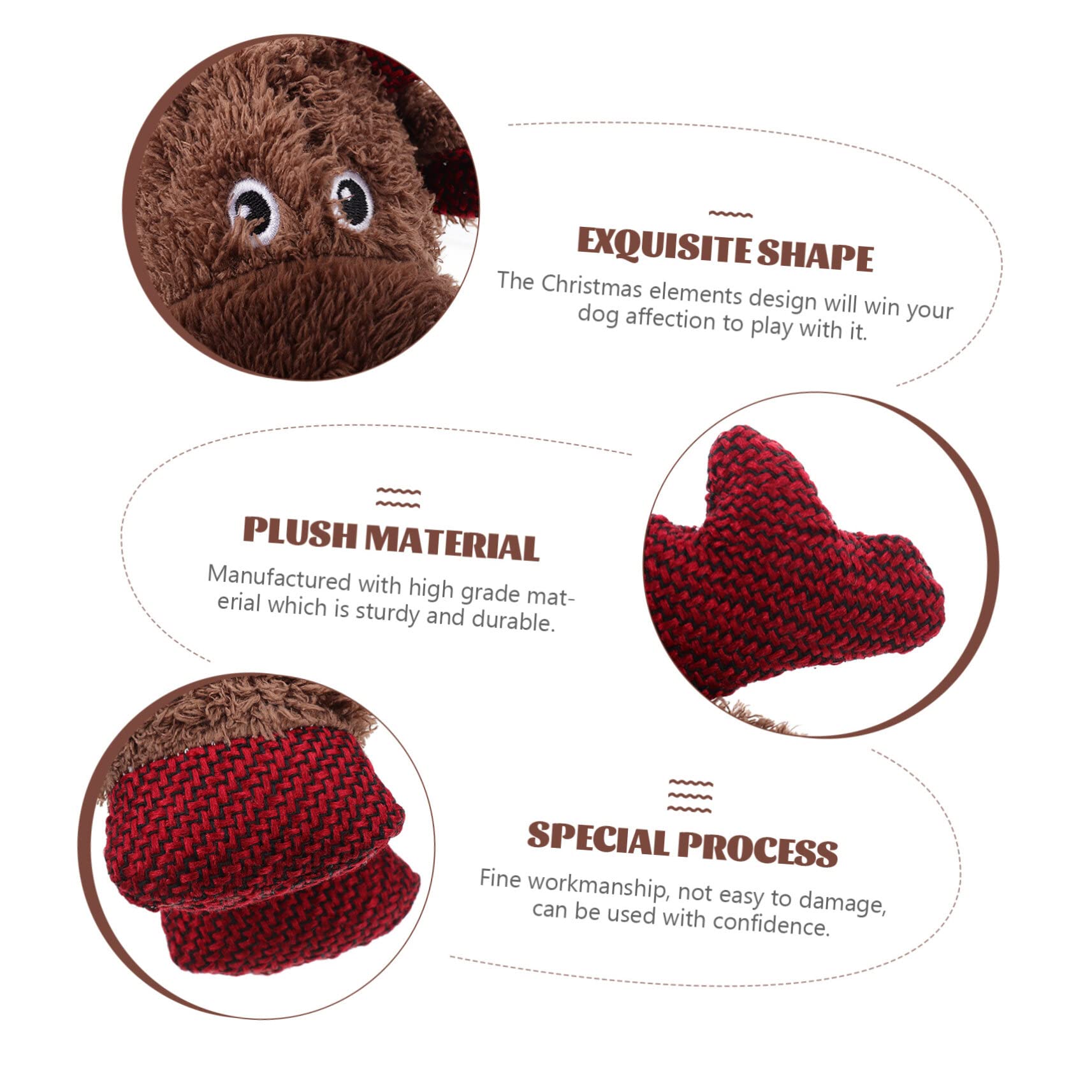 POPETPOP 3pezzi Giocattolo Natalizio Per Cani Interattivo Resistente Da Masticare Per Cuccioli Gioco Creativo Per Divertimento Indoor e Outdoor Conformità Ai Punti Di Masticazione Naturali