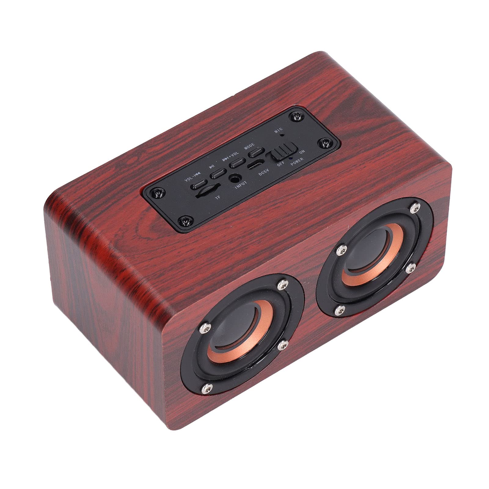 Altoparlante Altoparlanti portatili rossi Doppi altoparlanti Chiamata vocale Ricarica USB Altoparlante in legno Subwoofer
