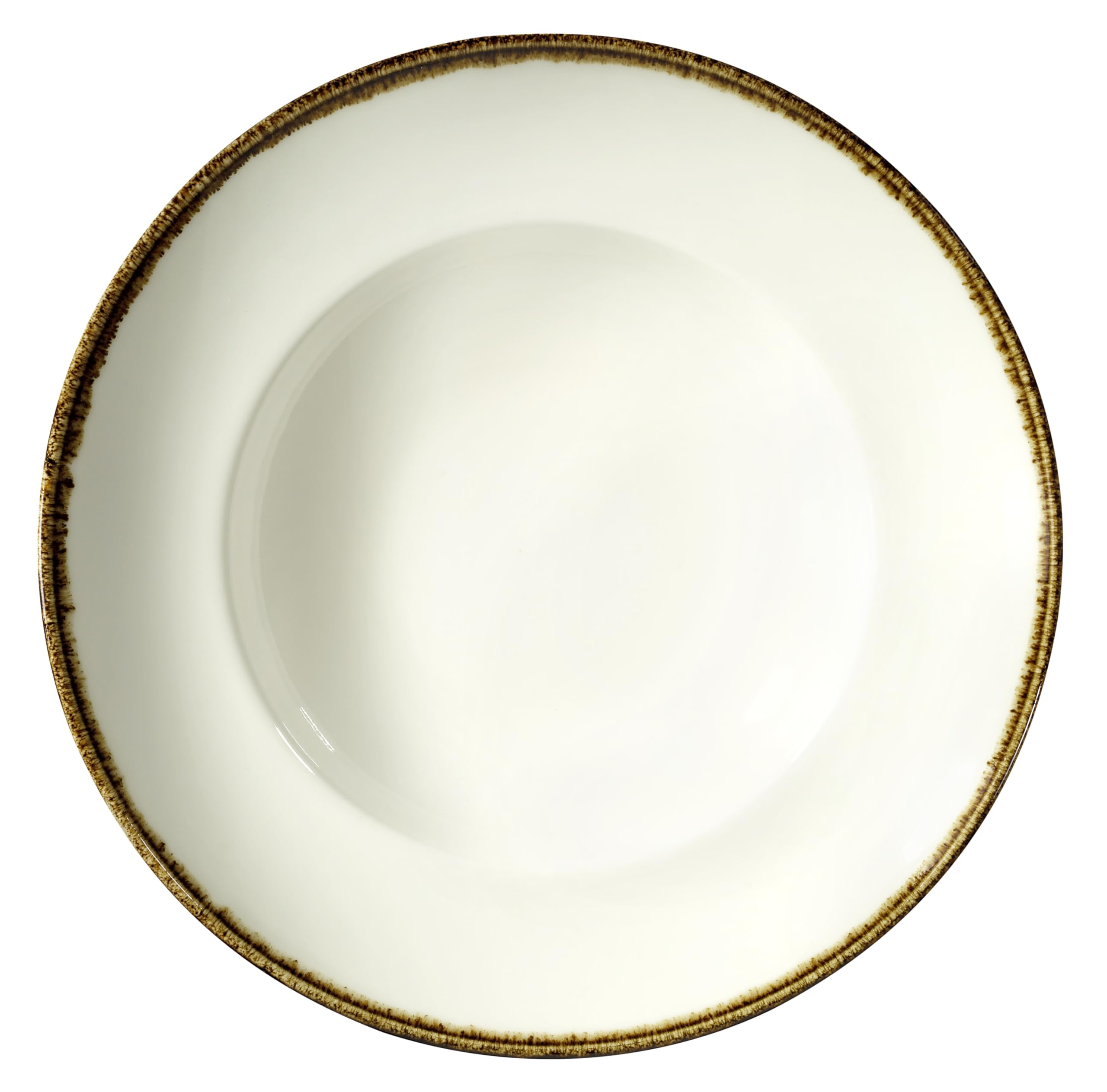 METRO Professional Plato para Pasta Ateo, Porcelana, 27 cm de Diámetro, Beige con Borde Decorativo, Apto para Microondas y Lavavajillas, Pack de 4