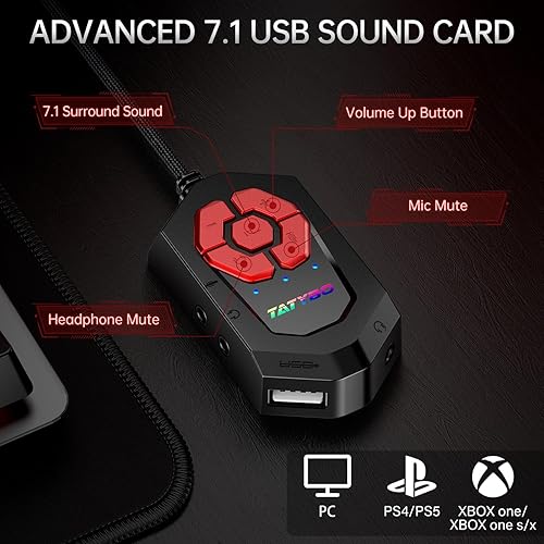 Vista 6 de Foyose Auriculares para juegos para PS4, PS5, PC, Xbox One, interruptor, cancelación de ruido, auriculares con micrófono, sonido envolvente 7.1, USB