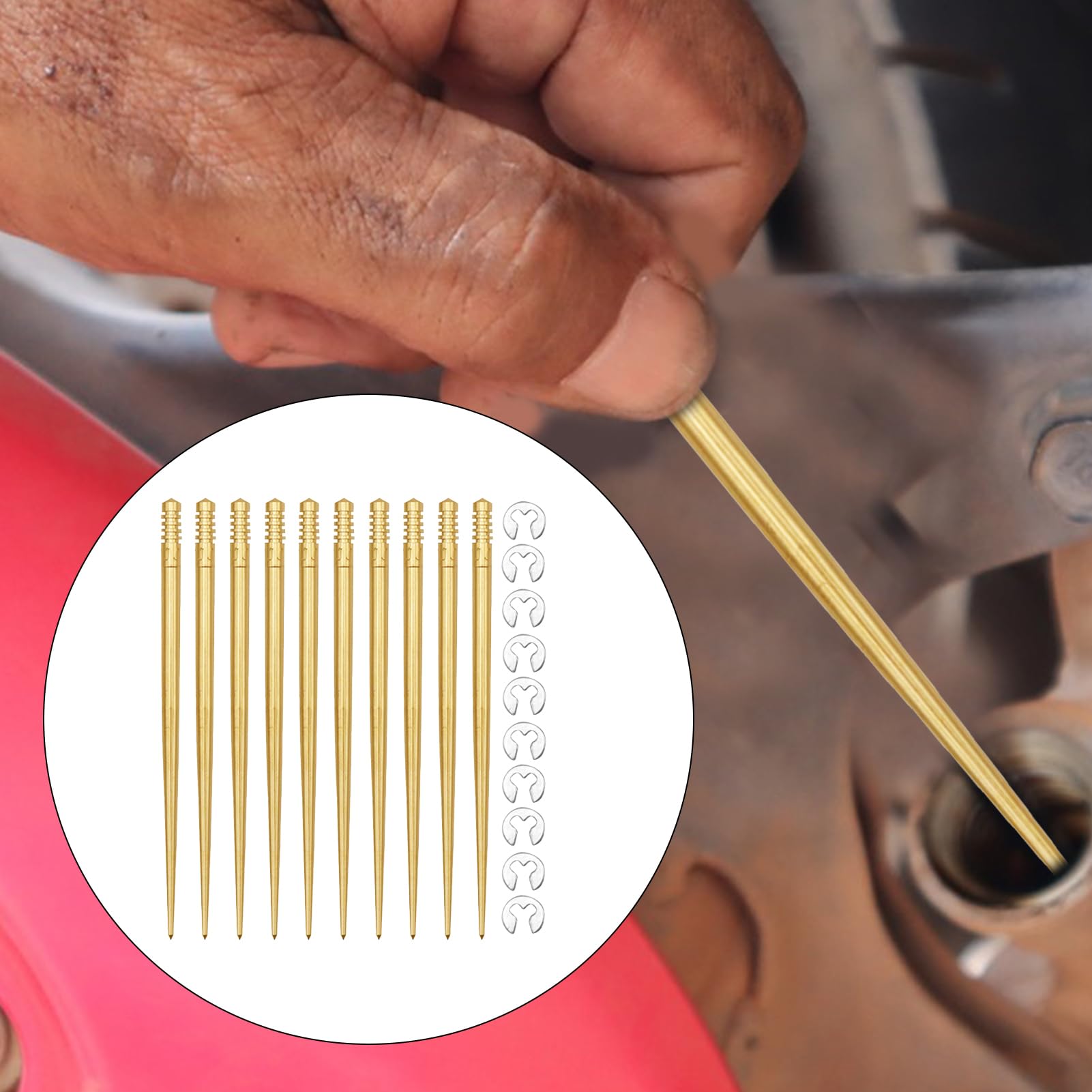 Aguja de carburador -10 piezas N427-46-JFN/JFQ/JJD/JJE/JJF/JJG/JJJ/JJH Jét Needle compatible con PWK32-34 PE26 PE28(JJD) | Carburador Presisi Repair Slide Nedle