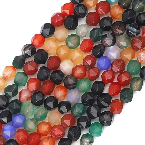 Miniatura 7 de BEADIA Cuentas redondas de piedra de ojo de tigre amarillo natural facetada de 0.394in 14.2inhebra para hacer joyas