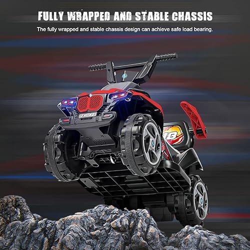 Miniatura 4 de ATV eléctrico para niños de 6 V, 4 ruedas con faros LED, juguete de paseo Bluetooth