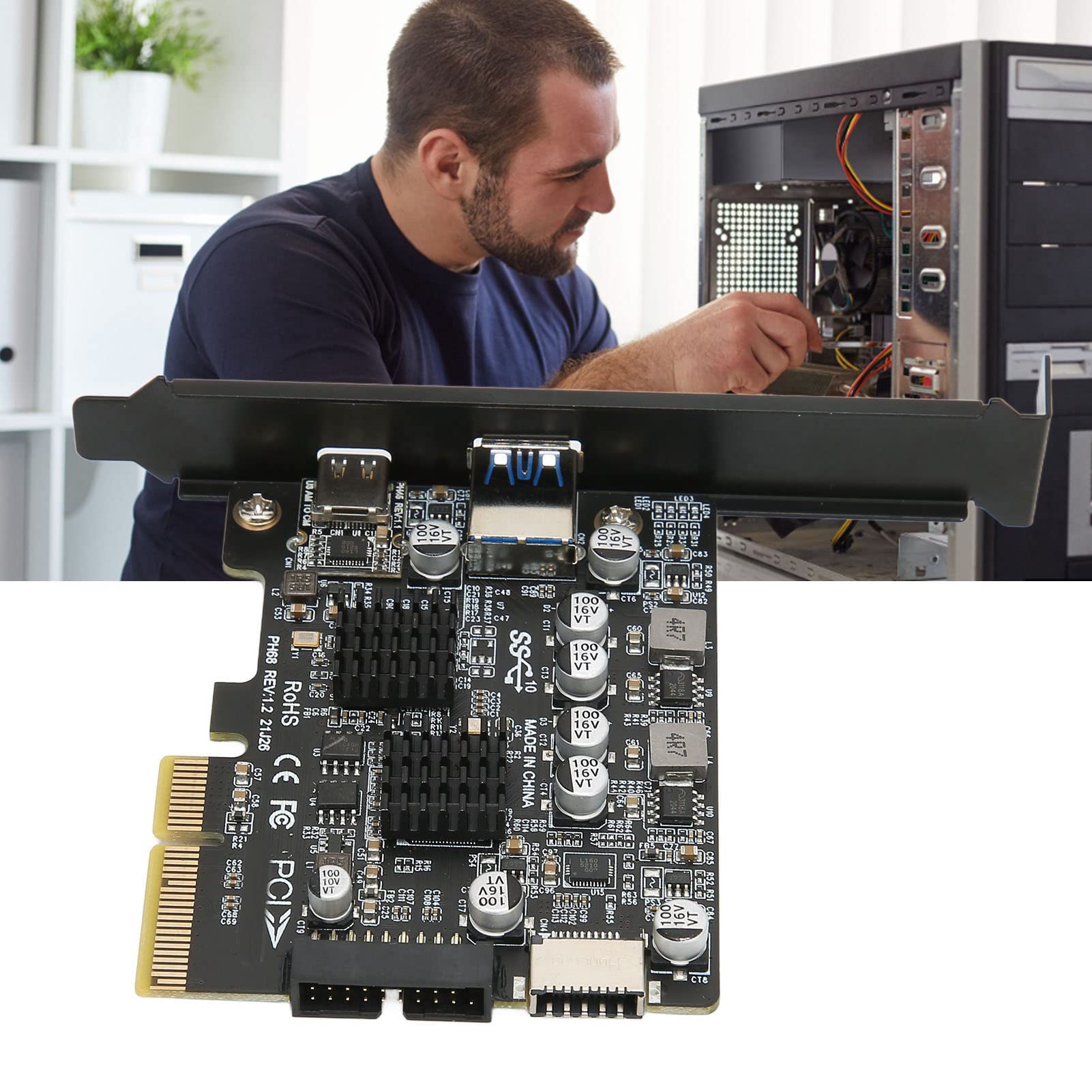 Miernik kart PCIE PCIE 3.0 do USB3.0, główny układ kontrolny Vl822, przepustowość 16Gt/S, zasilacz portu USB, szybka transmisja 10 Gb/s, układ zabezpieczający 2.2a