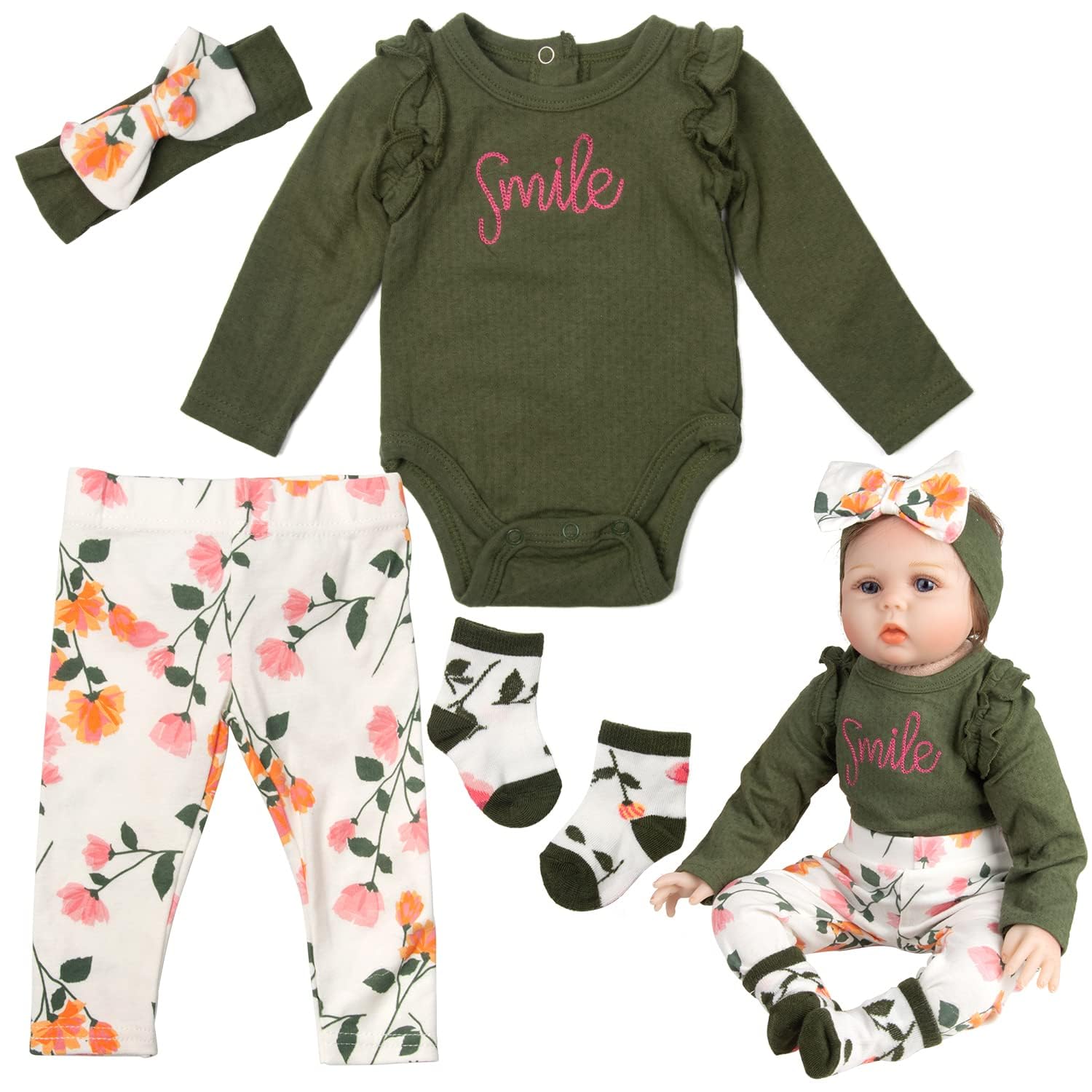 Amazon.co.jp: リボーン ベビードール 服 20インチ 女の子 4個 17-20