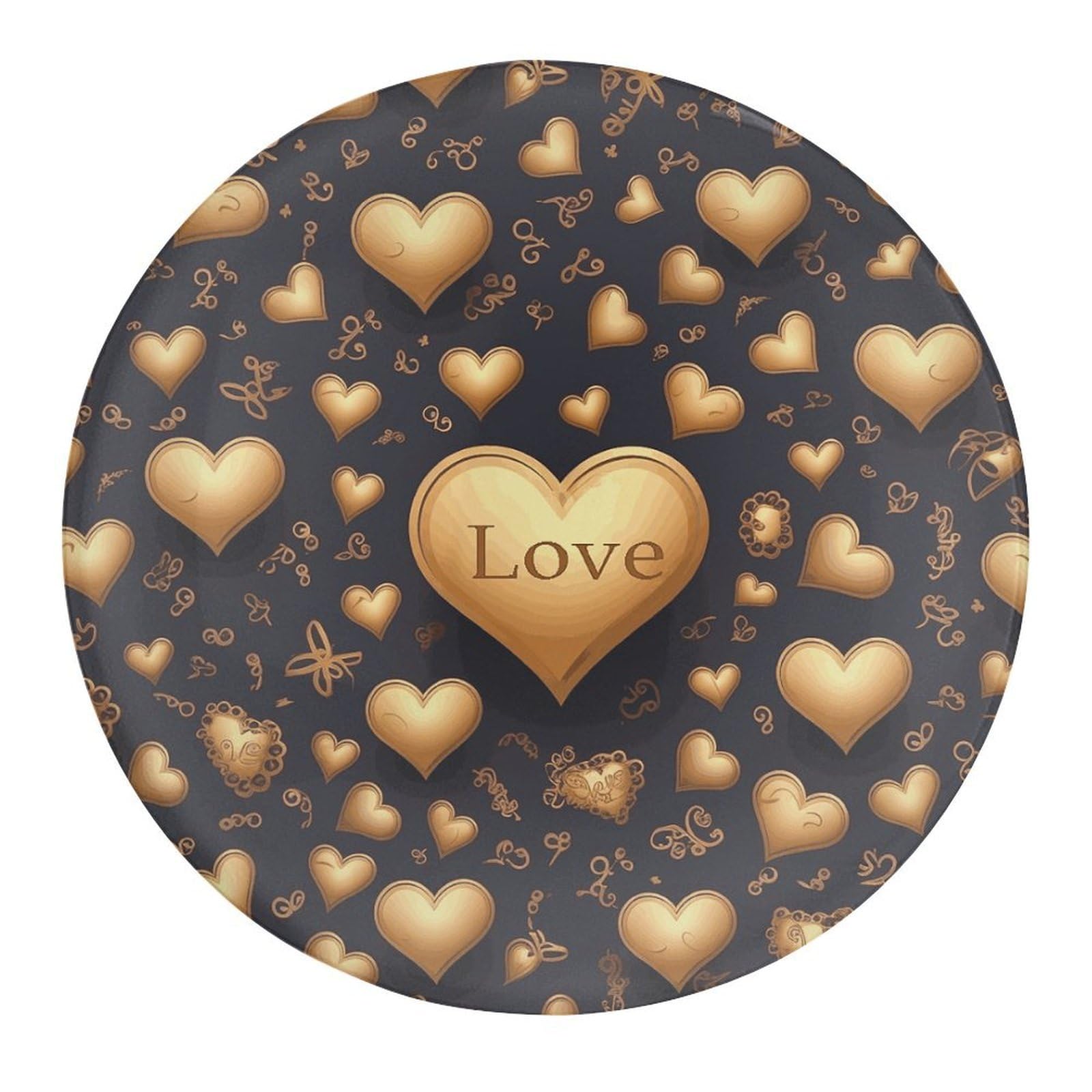 Fekiloot Style Golden Heart And Love Refrigerator Magnet Fridge Magnet4 Pcs