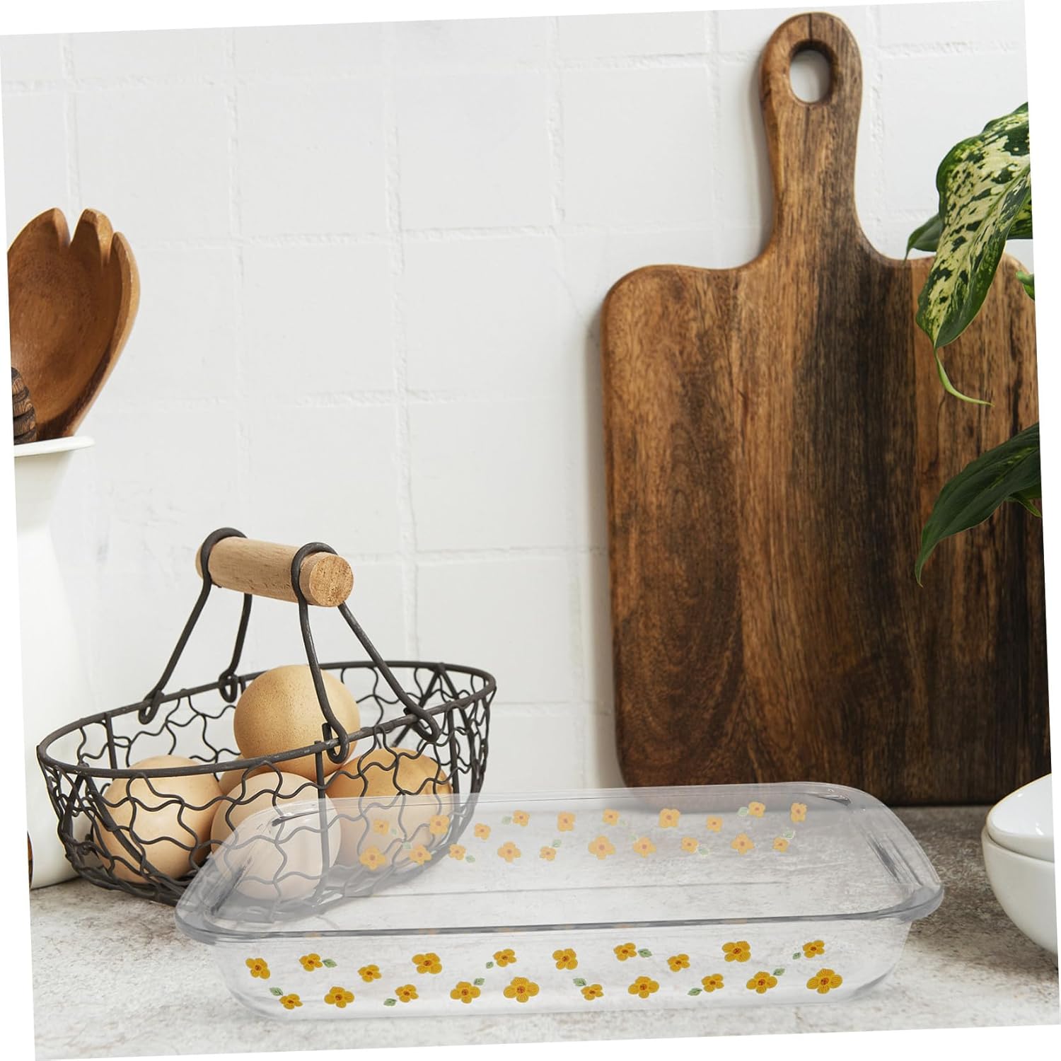 Rectangular Glass Roasting Pan Oven Safe Bakeware for Casseroles Lasagna Steamed Fish Microwave Cooking Heat-resistant Serving Platter for Family Meals