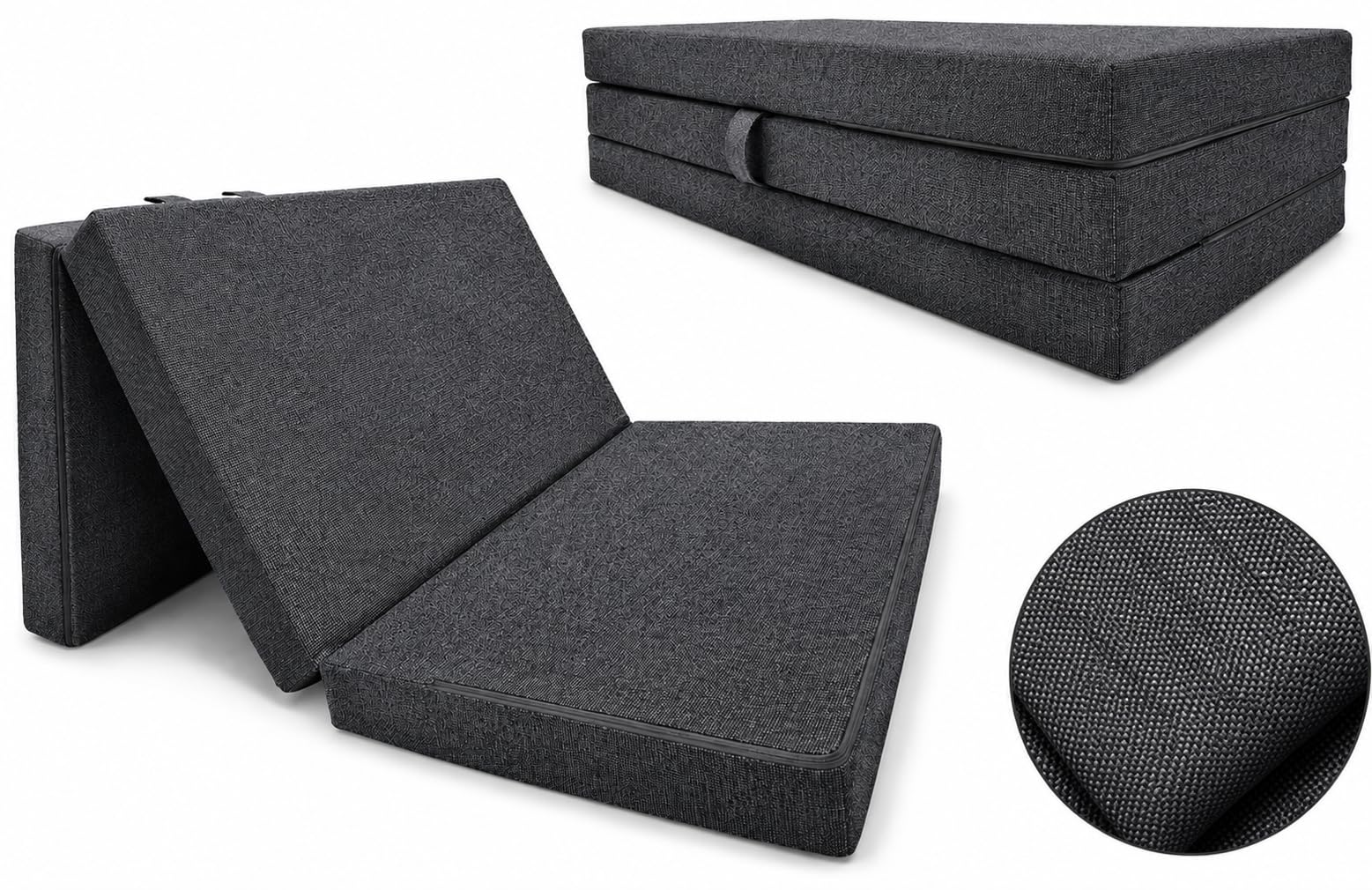 Odolplusz Matelas pliable en mousse avec housse 120 x 200 x 10 cm | Matelas pour camping, matelas de voyage, matelas d'invités, pliable, matelas de sol