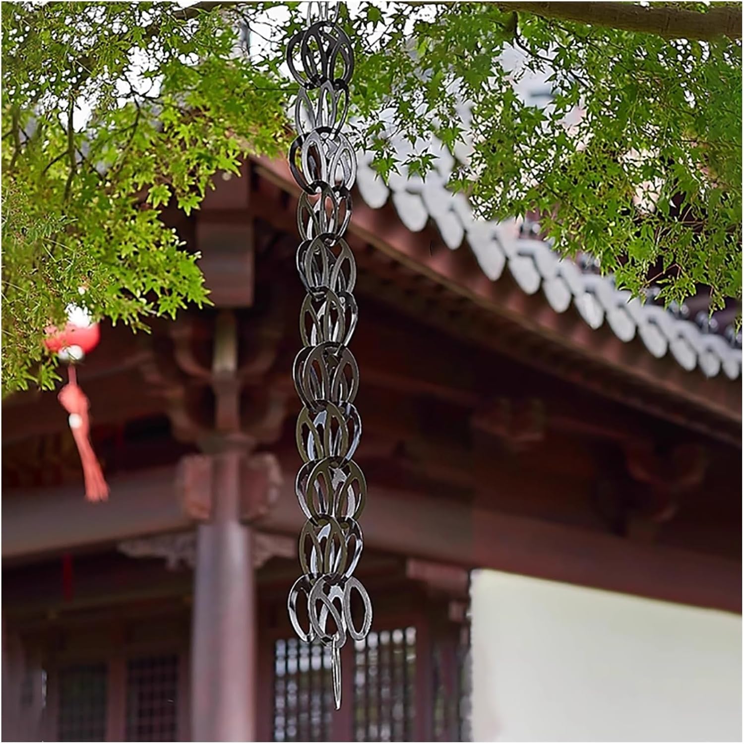 Gutter Chain Downspout Rainwater Catcher,Rain Chain for Gutters,Decorative Rain Catcher Chain,Rain Chains for Gutters for Heavy Rain(Brown)