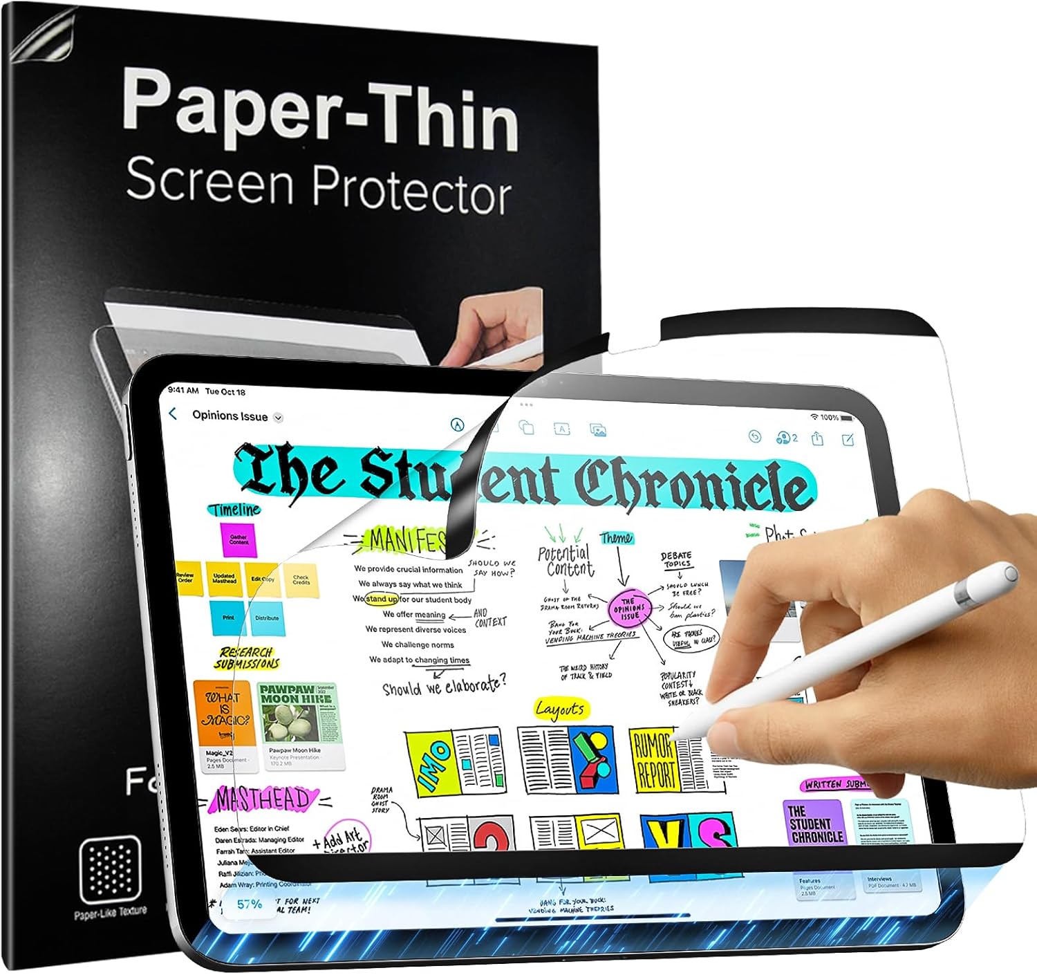 TiMOVO Protector de Pantalla Magnético iPad 10.9" Recargable