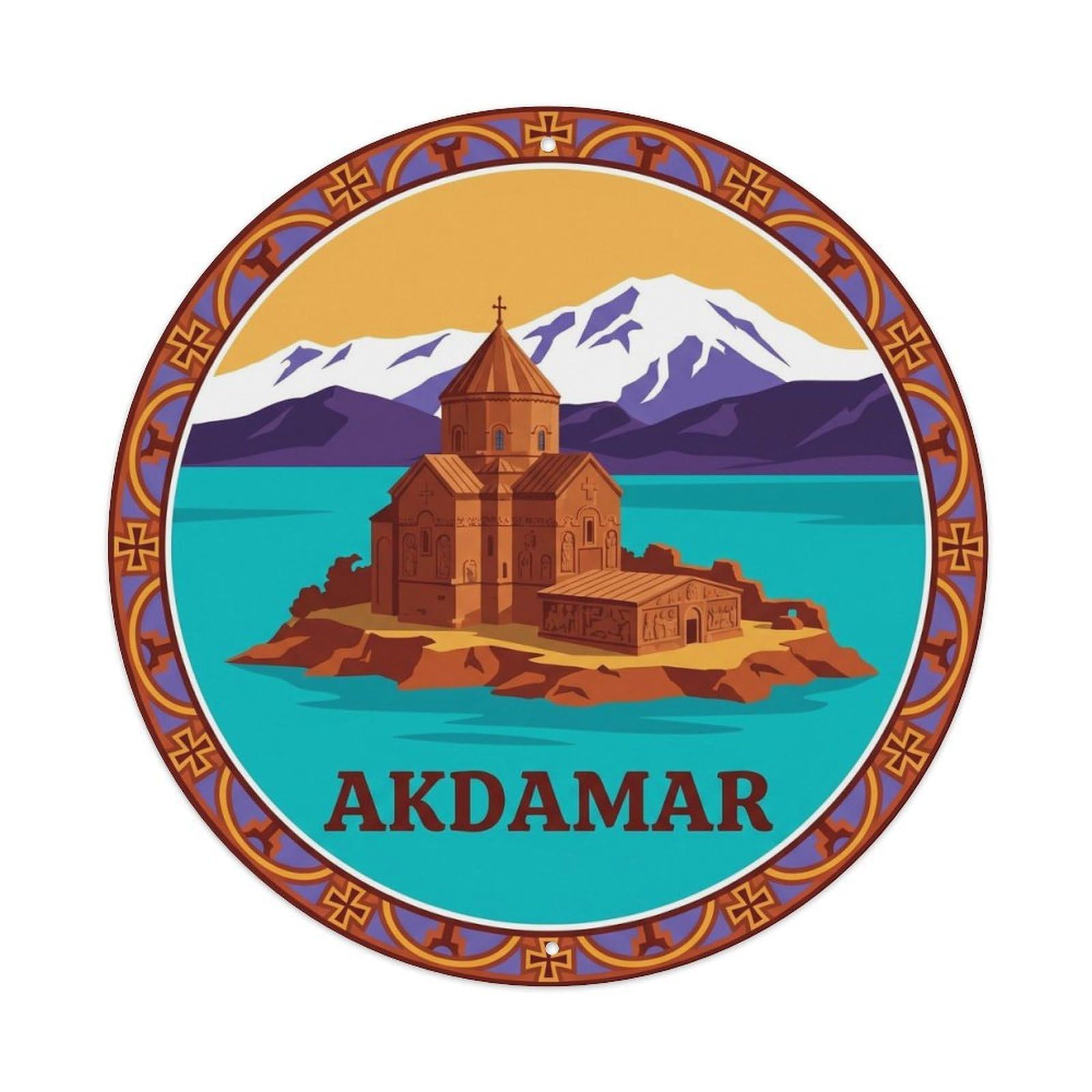 Akdamar Island Church Van Lake Turkey Heritage Metal Tin Sign