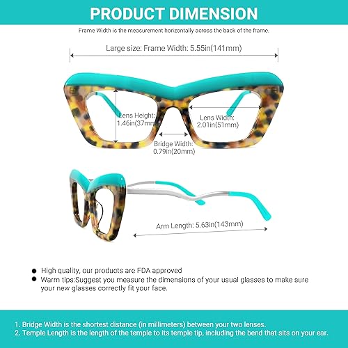 Miniatura 6 de VOOGLAM Elegantes gafas rectangulares de gran tamaño con bloqueo de luz azul para mujer, antifatiga ocular, gafas UV Dusica