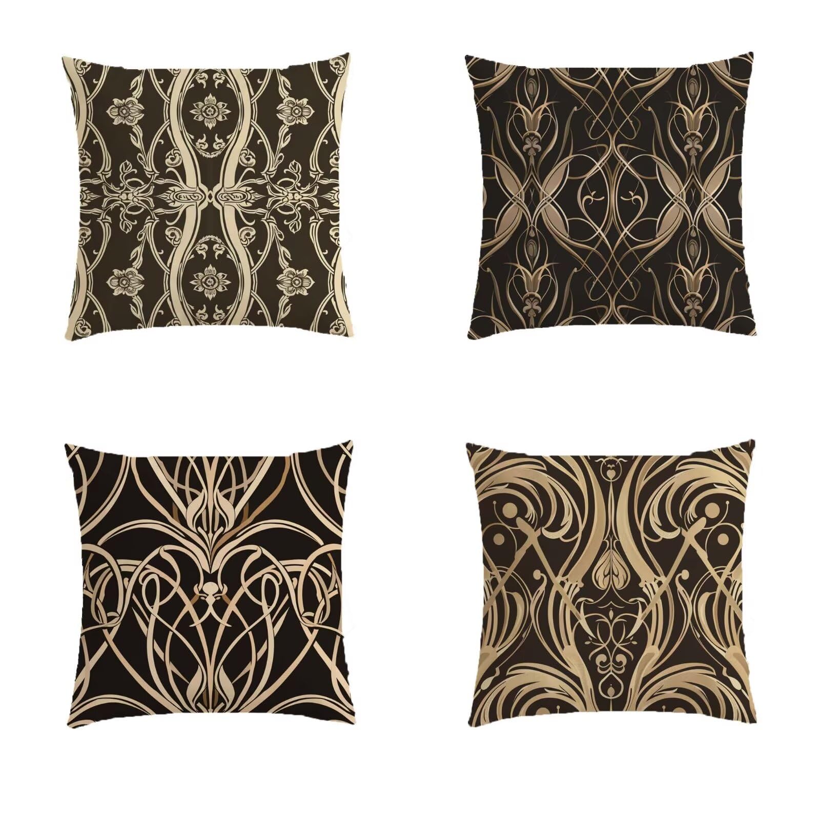 Housse coussin exterieur aspect lin double face de qualité superieure motif geometrique