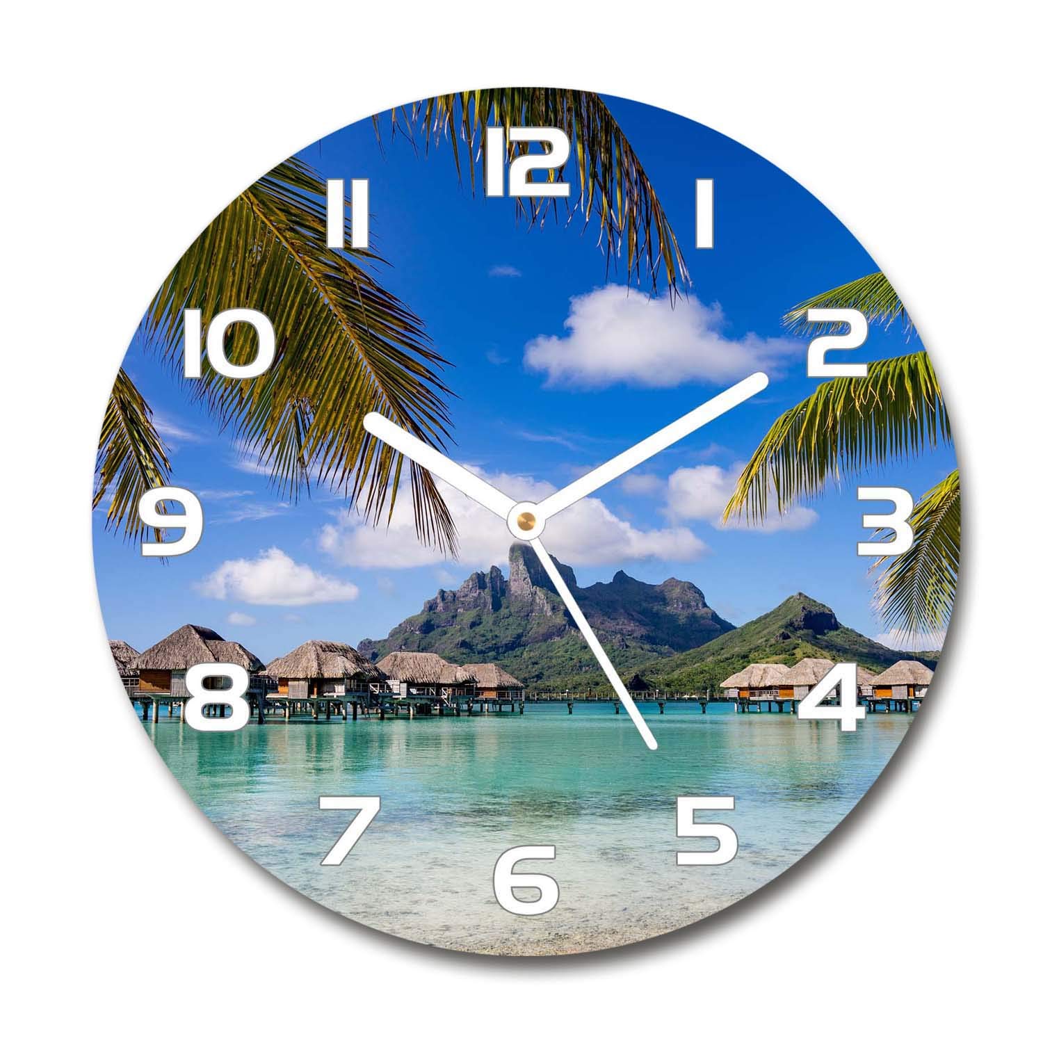 Impression verre sécurité Tulup horloge ronde silencieuse haut de gamme