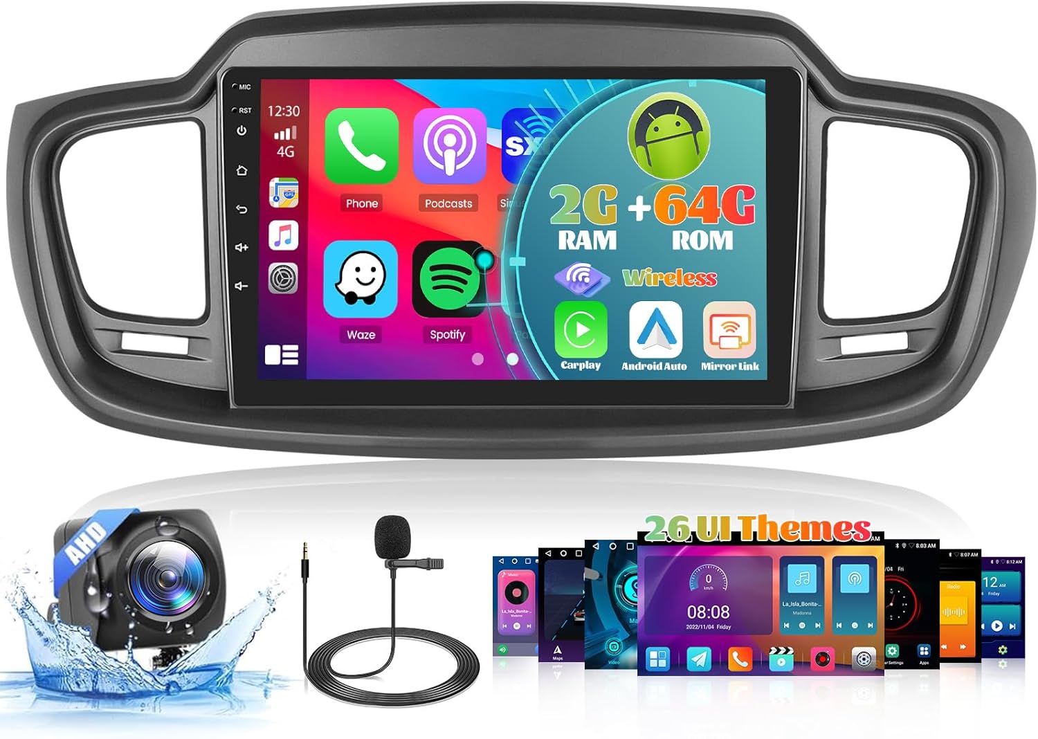 car radio for kia sorento mk3 2015-2020: [2g+64g] 10.1 inch car stereo with wireless carplay android auto, touch screen upgrade for sorento mk3 with gps bluetooth mirror link wifi fm rds dsp