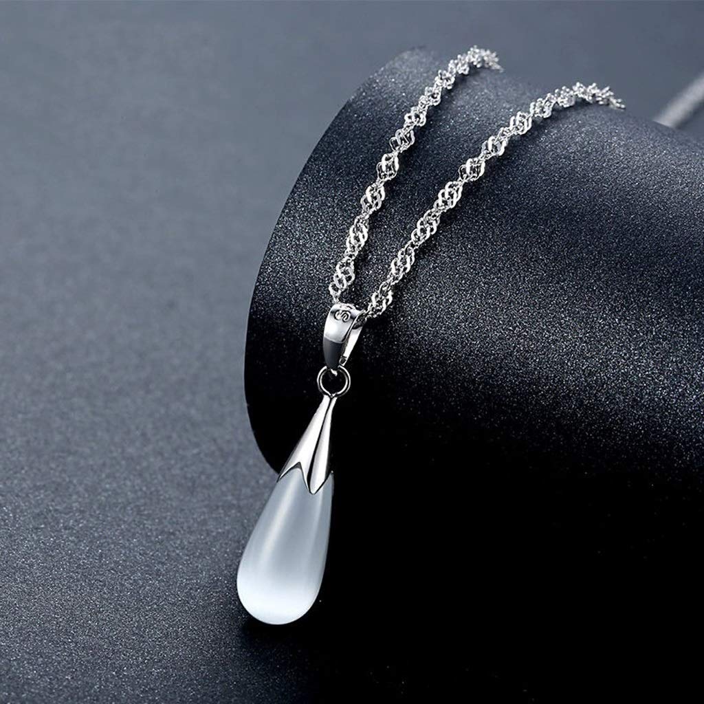 HJMMWT Collana di Elegante Collana con Pendente a Goccia d'Acqua Orecchini con Collana di Opale Accessori per Regalo di Matrimonio per Donna Collana con Pendente a Punto di