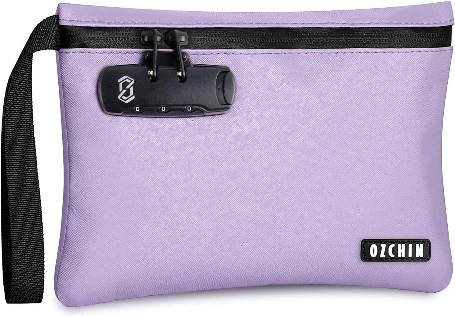 OZCHIN Smell Proof Bag with Combination Lock 10 X 7 inchs Locking Bag PU Leather Waterproof Lockable Case Great Gift Ideal