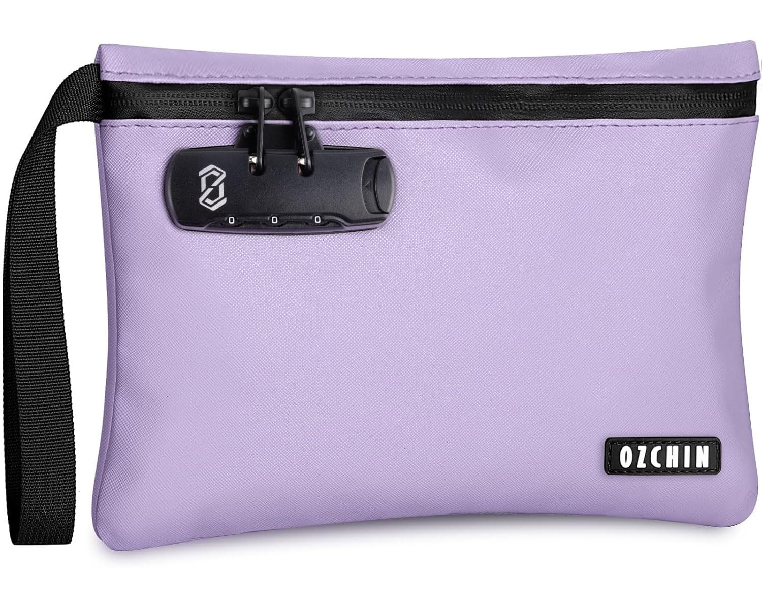OZCHIN Smell Proof Bag with Combination Lock 10 X 7 inchs Locking Bag PU Leather Waterproof Lockable Case Great Gift Ideal