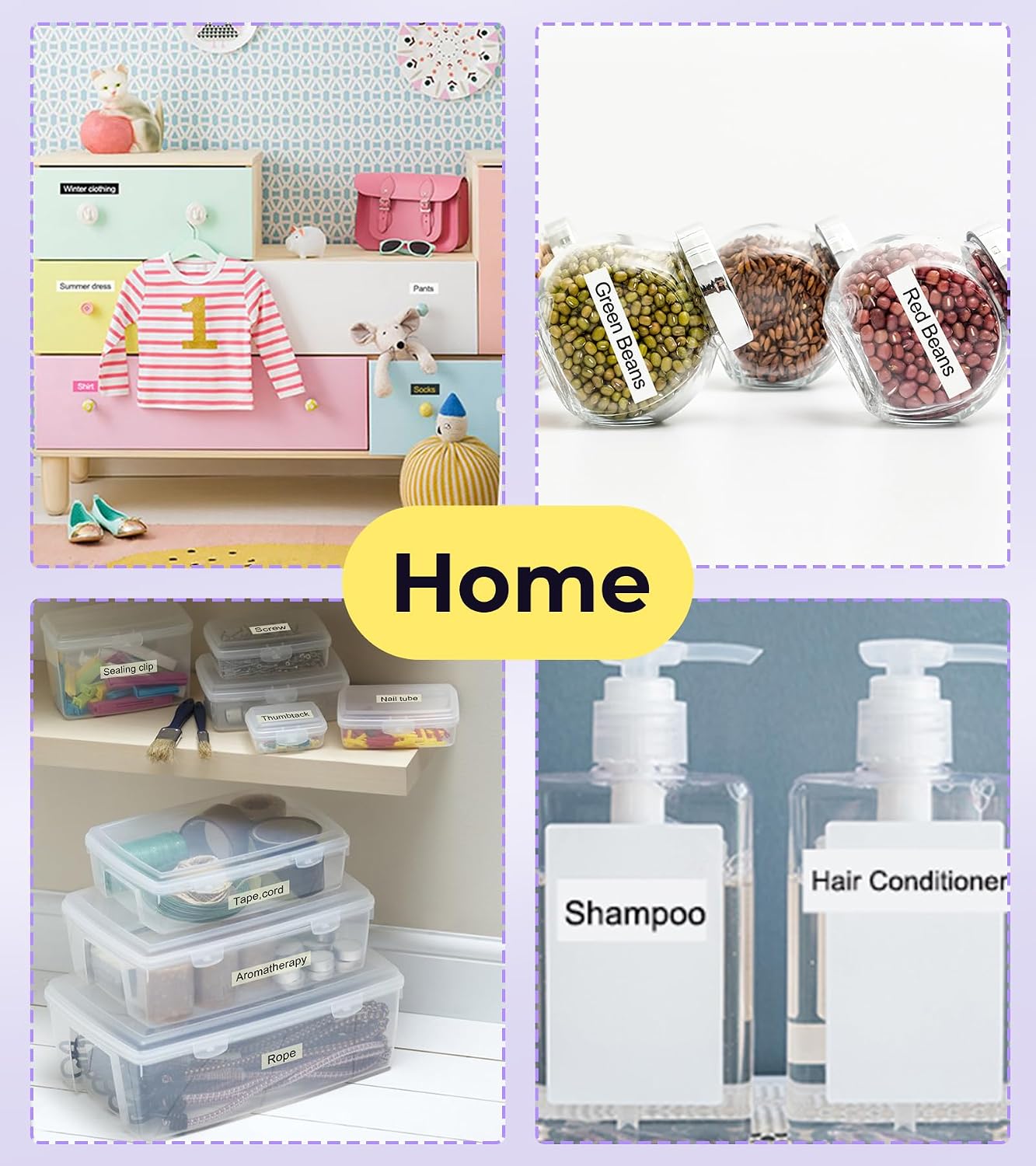 Vixic Label Maker, Purple Label Maker Machine with Tapes, Portable Labeling Machine, Cute Labelmaker with Keyboard, D210S Hand Held Labeler with Different Fonts for Home Kids Items Office Organization image 4