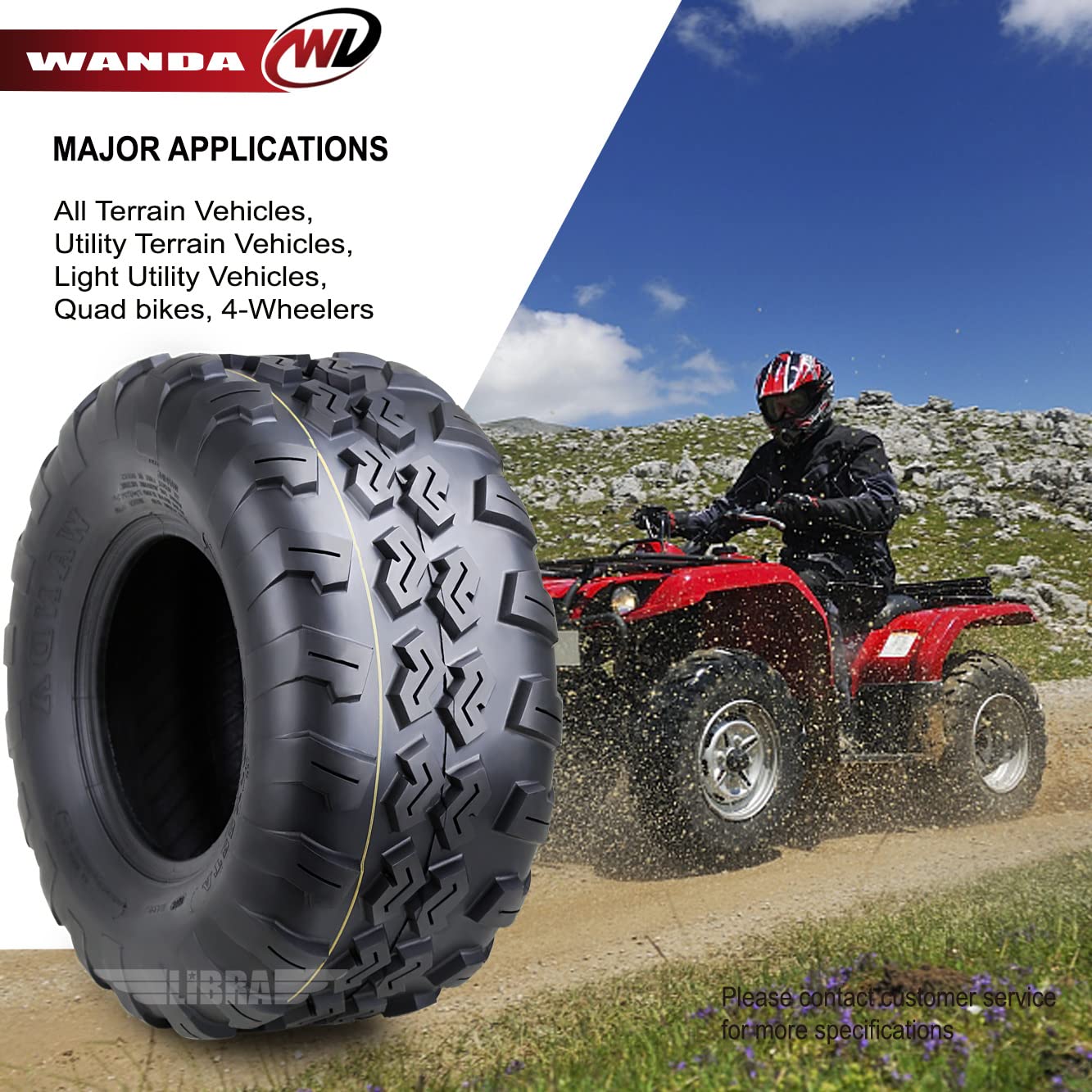 Amazon.com: WANDA 21x7-10 & 22x10-10 Complete Set ATV Tires