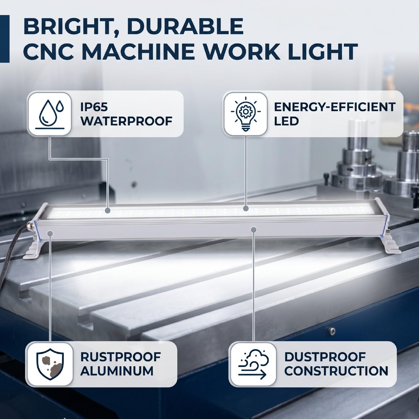 Lampada a Tubo a LED per Macchine Industriali, Lampada da Lavoro a LED da 12 W, Lavoro Illuminazione da Officina a Tubo per Macchina CNC, 1,57x17,7 Pollici