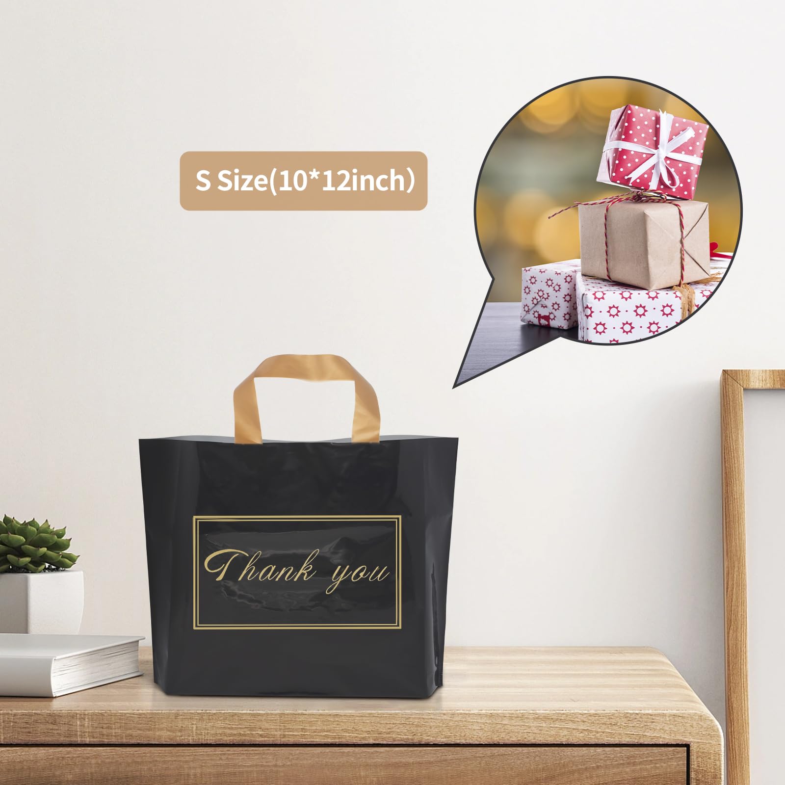 WAKAKO 60 Pack Thank You Bags Shopping Bags, 12X10 Inch Thank