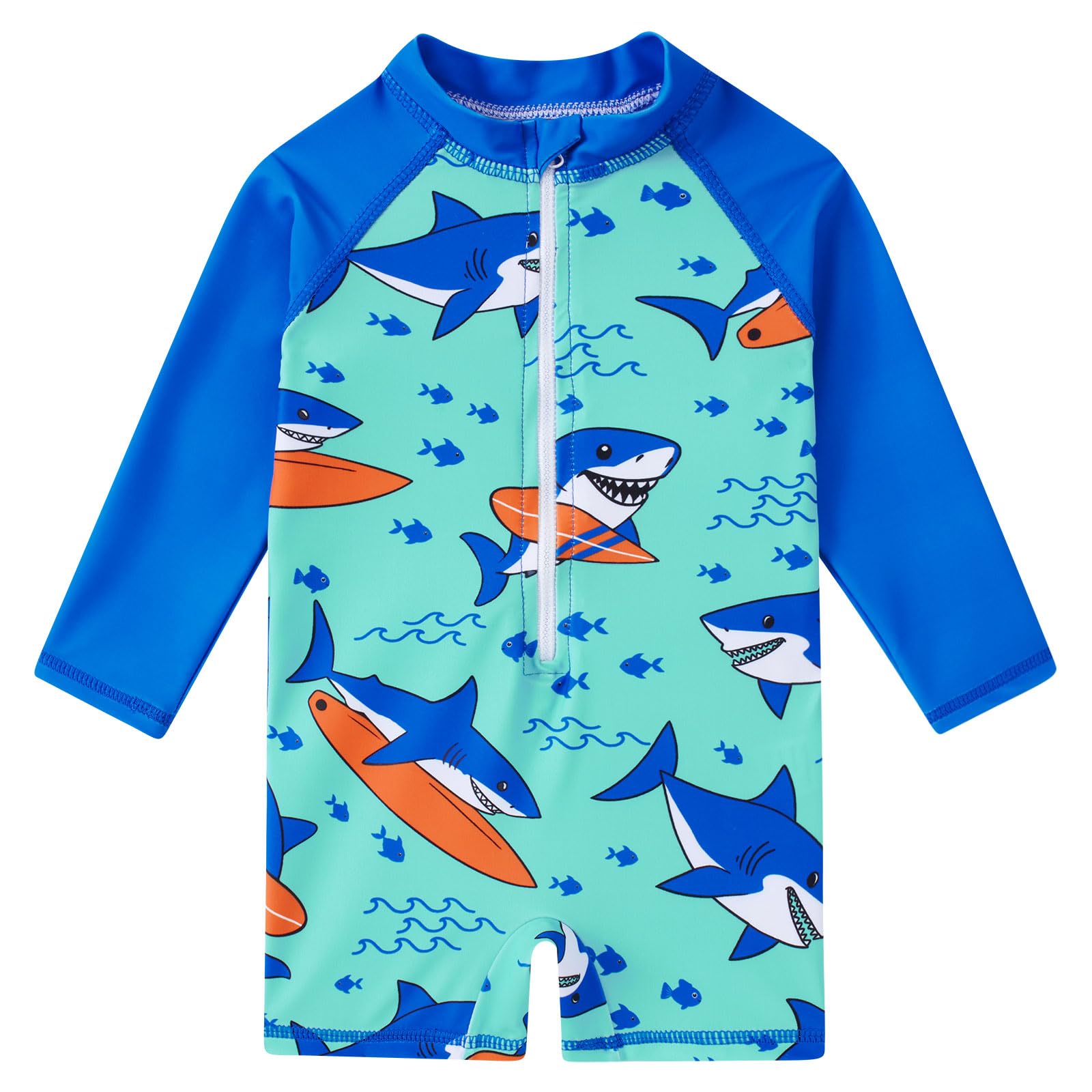 uideazone 3M-3T Toddler Baby Boys UPF 50+ One Piece Rash Guard Swimsuit