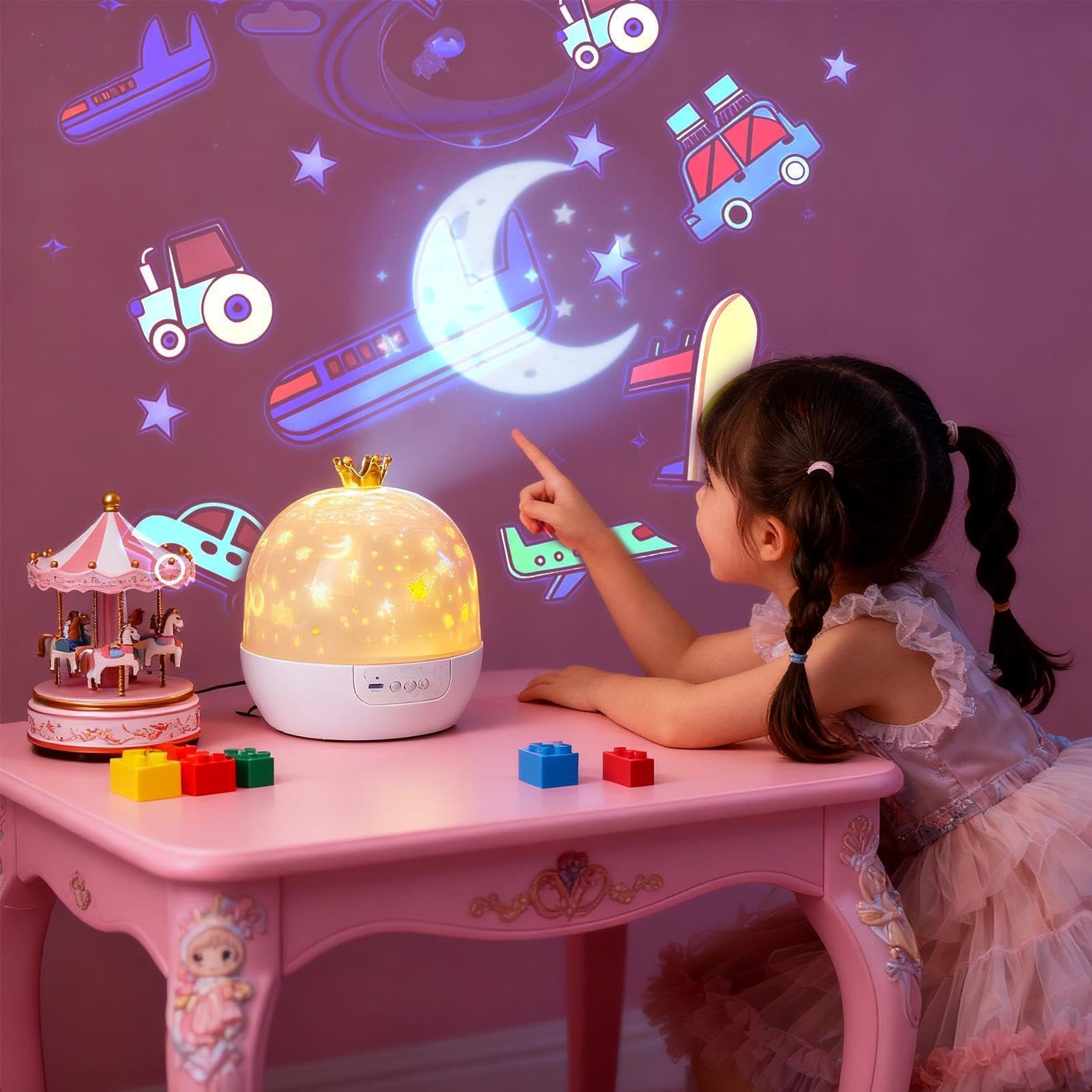 Gwiaździsta niebiańska kula – projektor lampki nocnej do sypialni