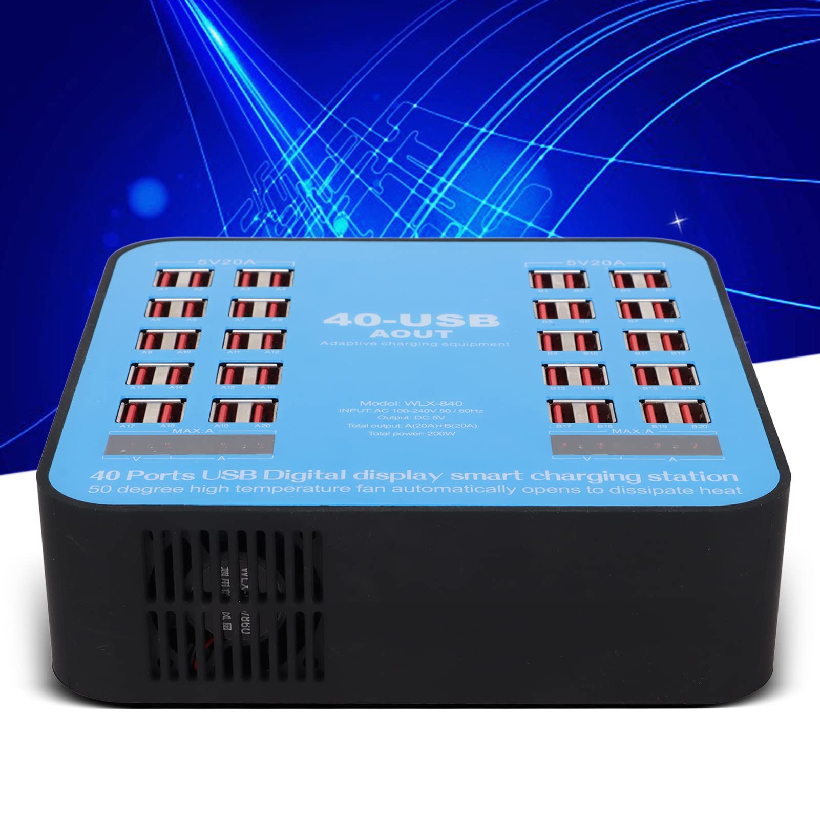 USB Charger USB Charging Station 40 Port 200W Multiport Phone Charging Hub for Multiple Devices Smart Phone Tablet Laptop Computer - Image 4