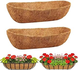 2-Pack 24 Inch Coco Liners for Planters – Trough Coco Liner for Window...