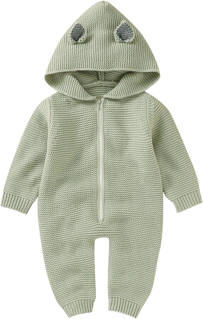 Amazon Co Jp 男の子 女の子 ロンパース ベビー 秋 冬 新生児 服 長袖 カバーオール 赤ちゃん 可愛い 前開き 子供 カーディガン セーター ニット 無地 ボディースーツ キッズ 防寒 フード付き ジャンプスーツ ベビー服 カジュアル 柔らか おしゃれ 出産祝い 服